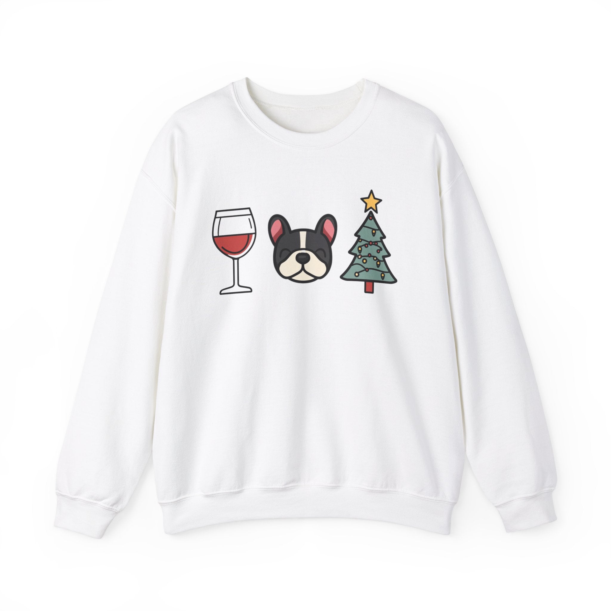 "Santa Paws & Merlot Cheer" Christmas Crewneck Sweatshirt - Unisex (French)