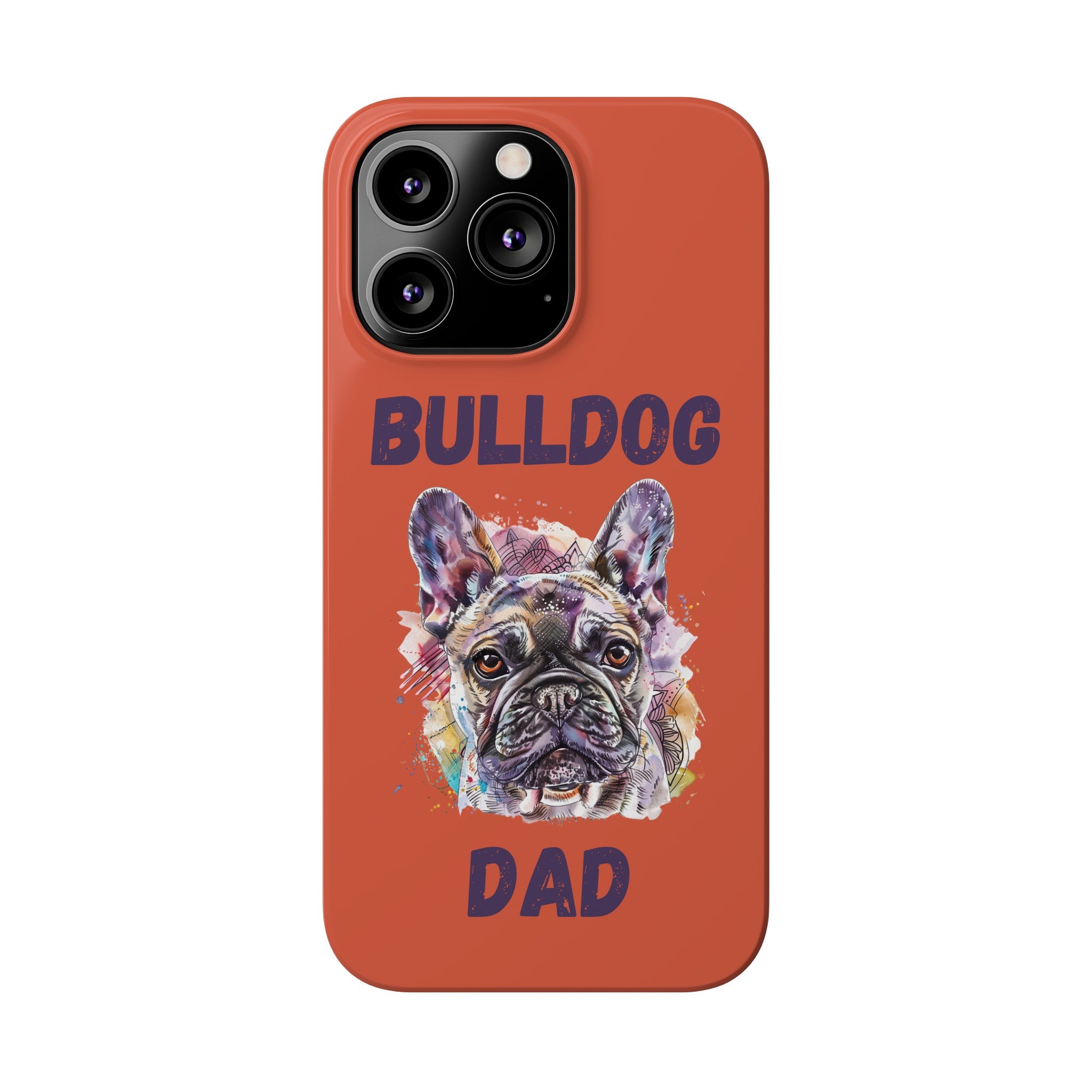 Bulldog Dad iPhone Cases (French/Orange)