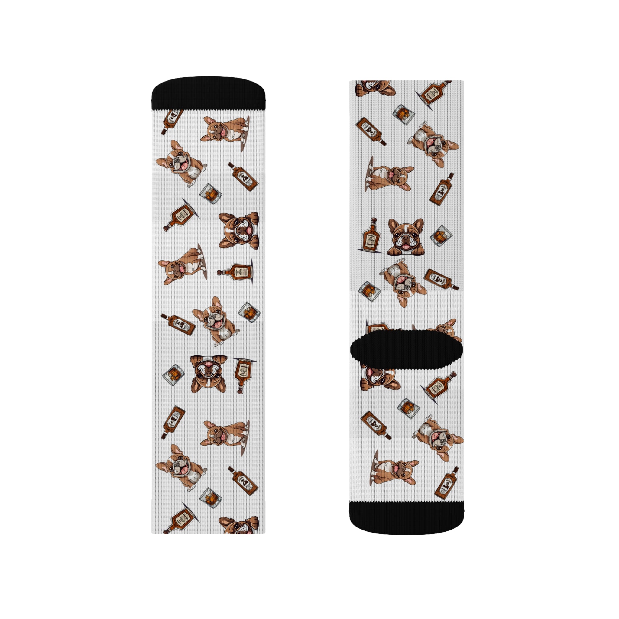 Tipsy Bully Bourbon & Bulldog Socks (French/Brown)