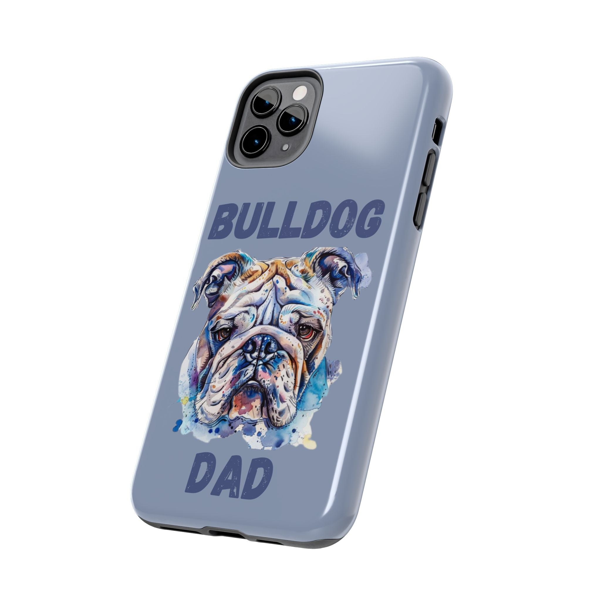 Bulldog Dad iPhone Cases (English/Watercolor) New