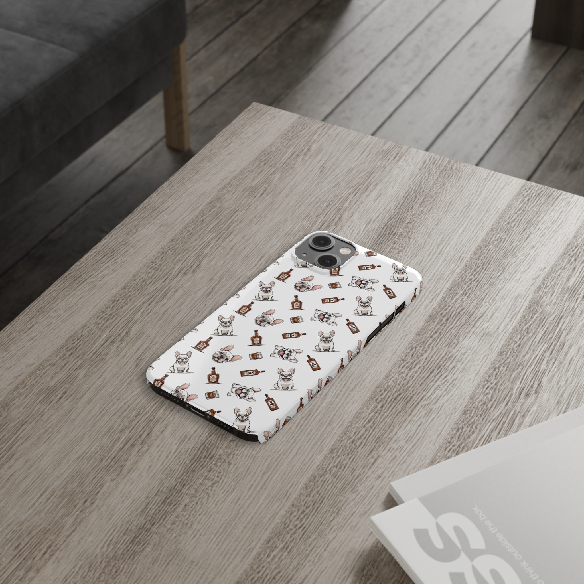 Bulldog iPhone Cases (White French/Bourbon)