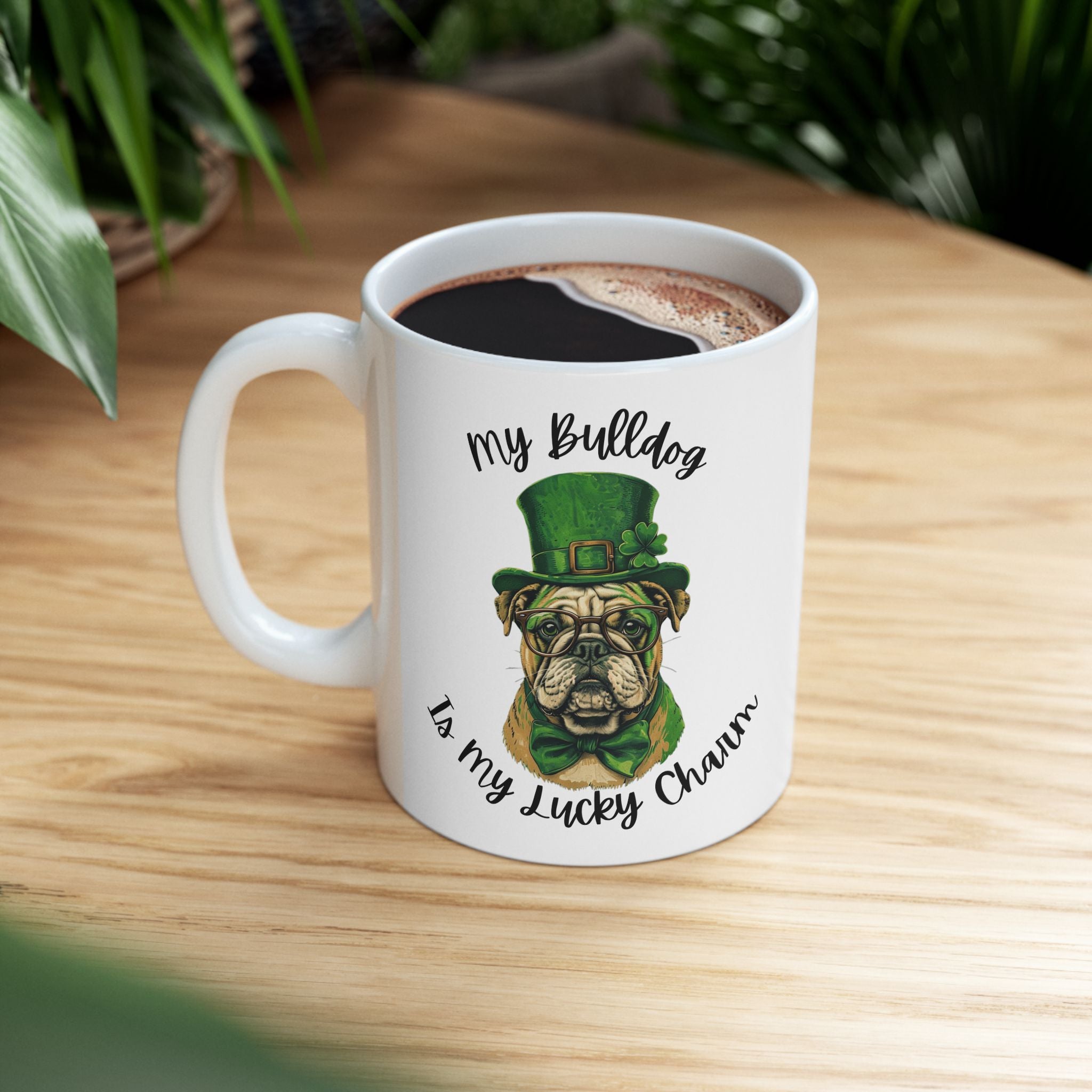 Bulldog St. Patrick's Day Coffee Mug (English)