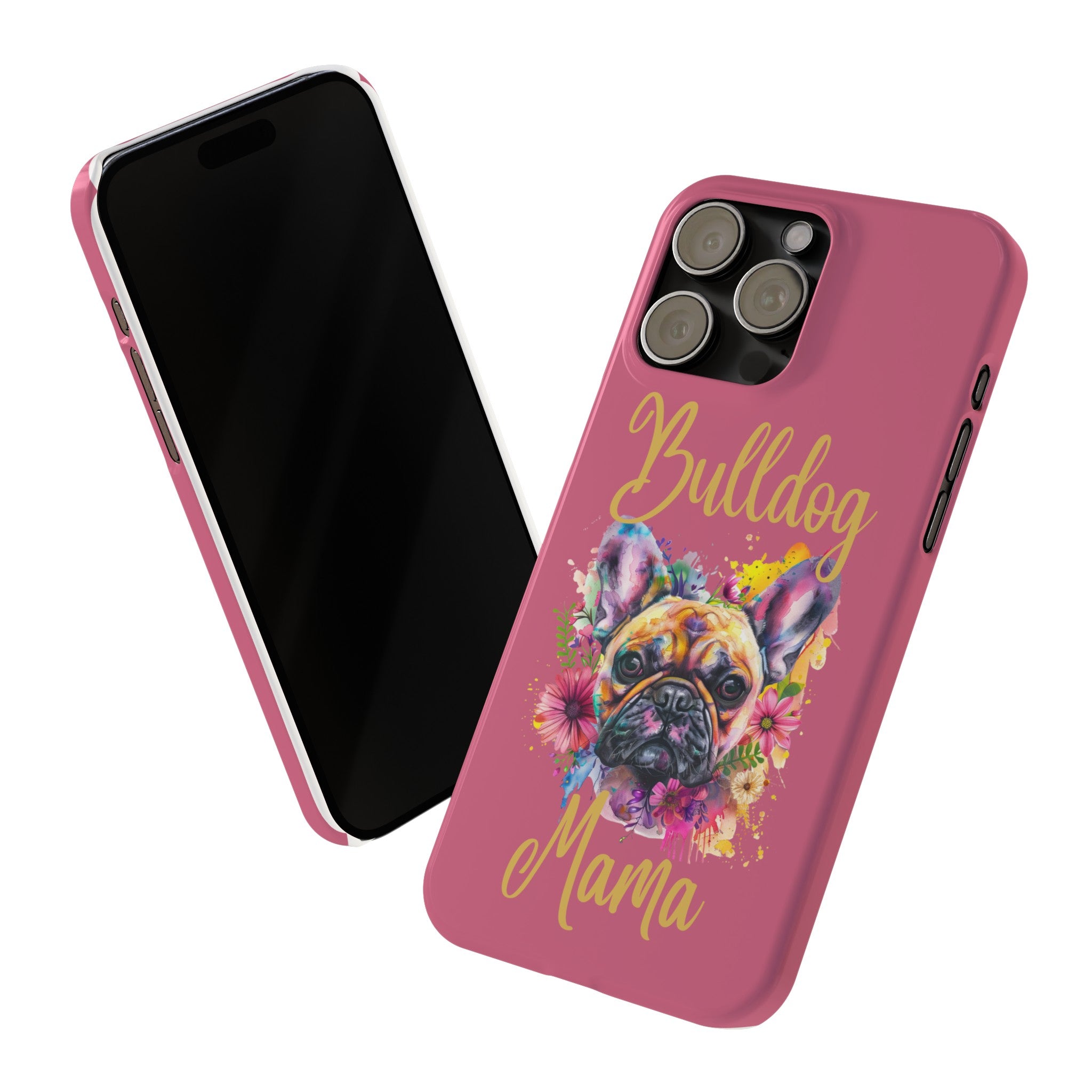 Bulldog Mama iPhone Cases (French/Pink)