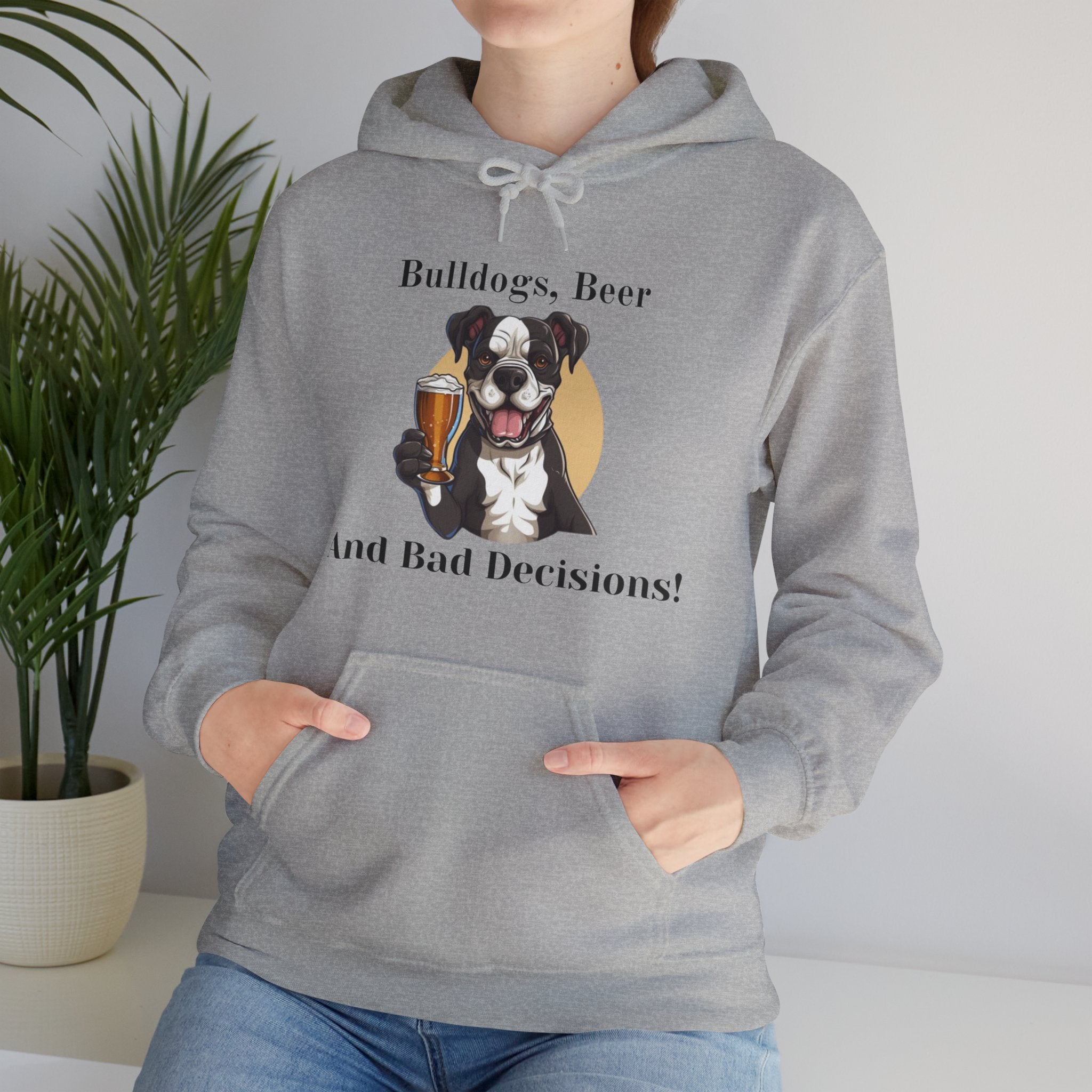 Bulldogs, Beer, and Bad Decisions" Hoodie - Your Go-To Gear for Mischievous Times! option 18 - English Bulldog mom gift | Tipsy Bully