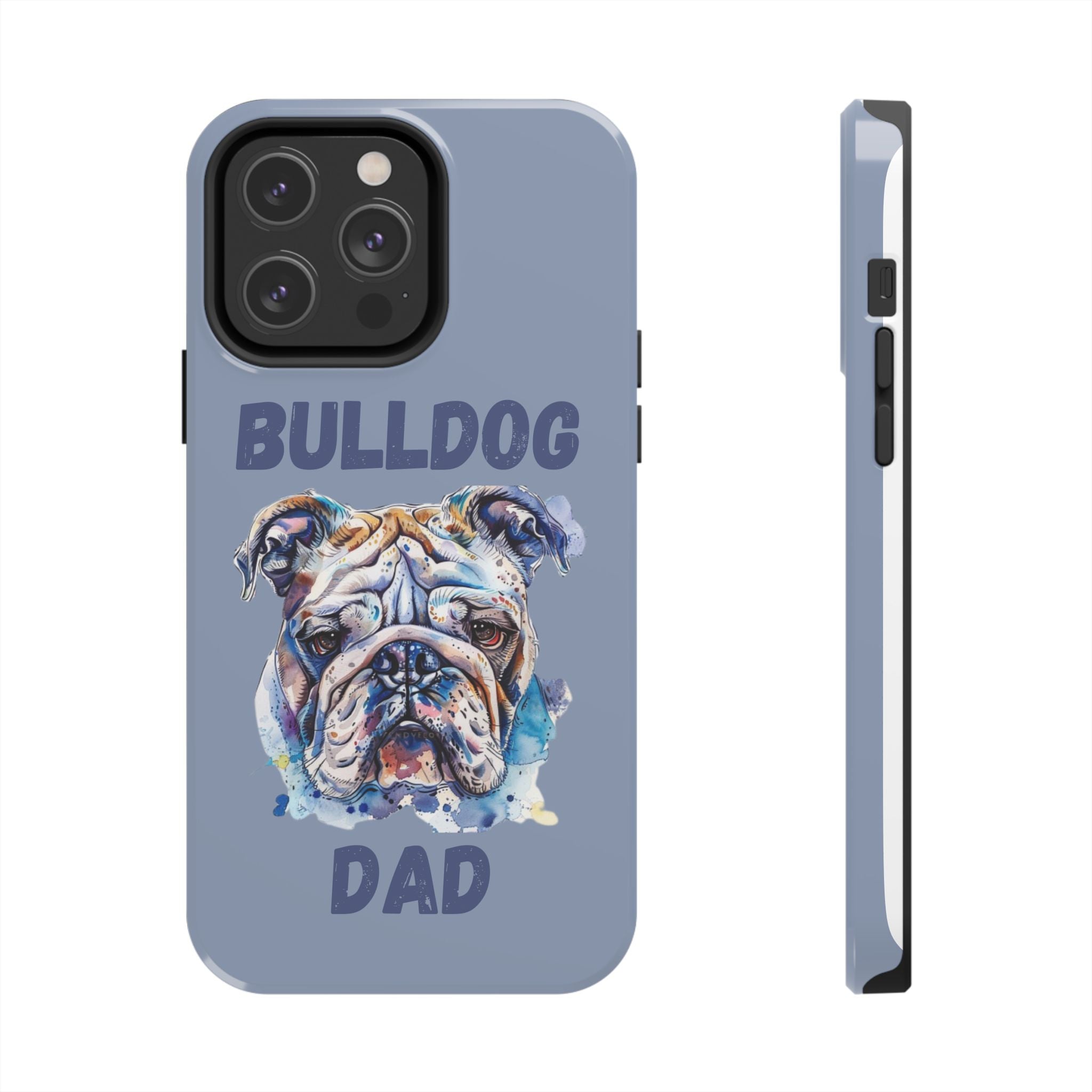Bulldog Dad iPhone Cases (English/Watercolor) New