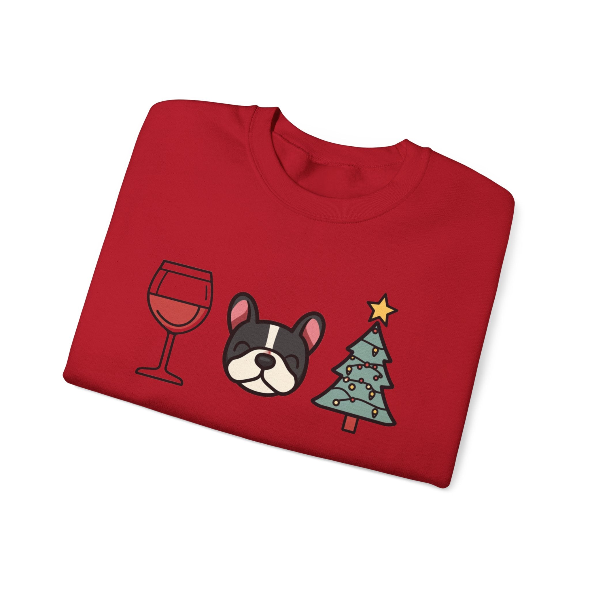 "Santa Paws & Merlot Cheer" Christmas Crewneck Sweatshirt - Unisex (French)