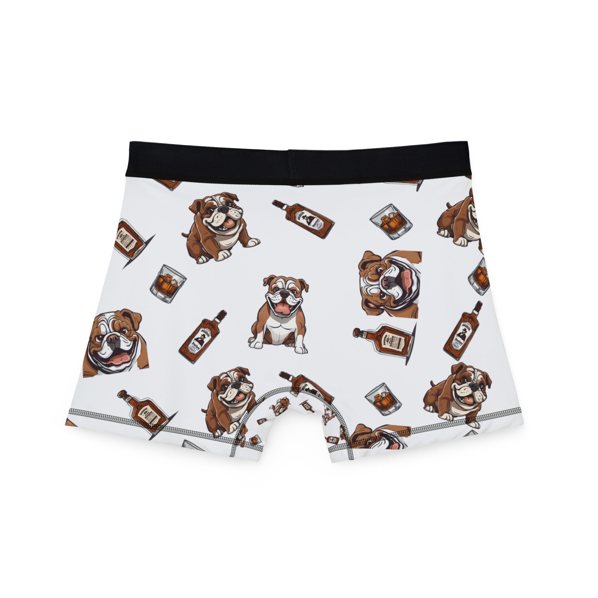 Tipsy Bully Bulldogs & Bourbon Men's Underwear detail shot - English Bulldog mom gift | Tipsy Bully