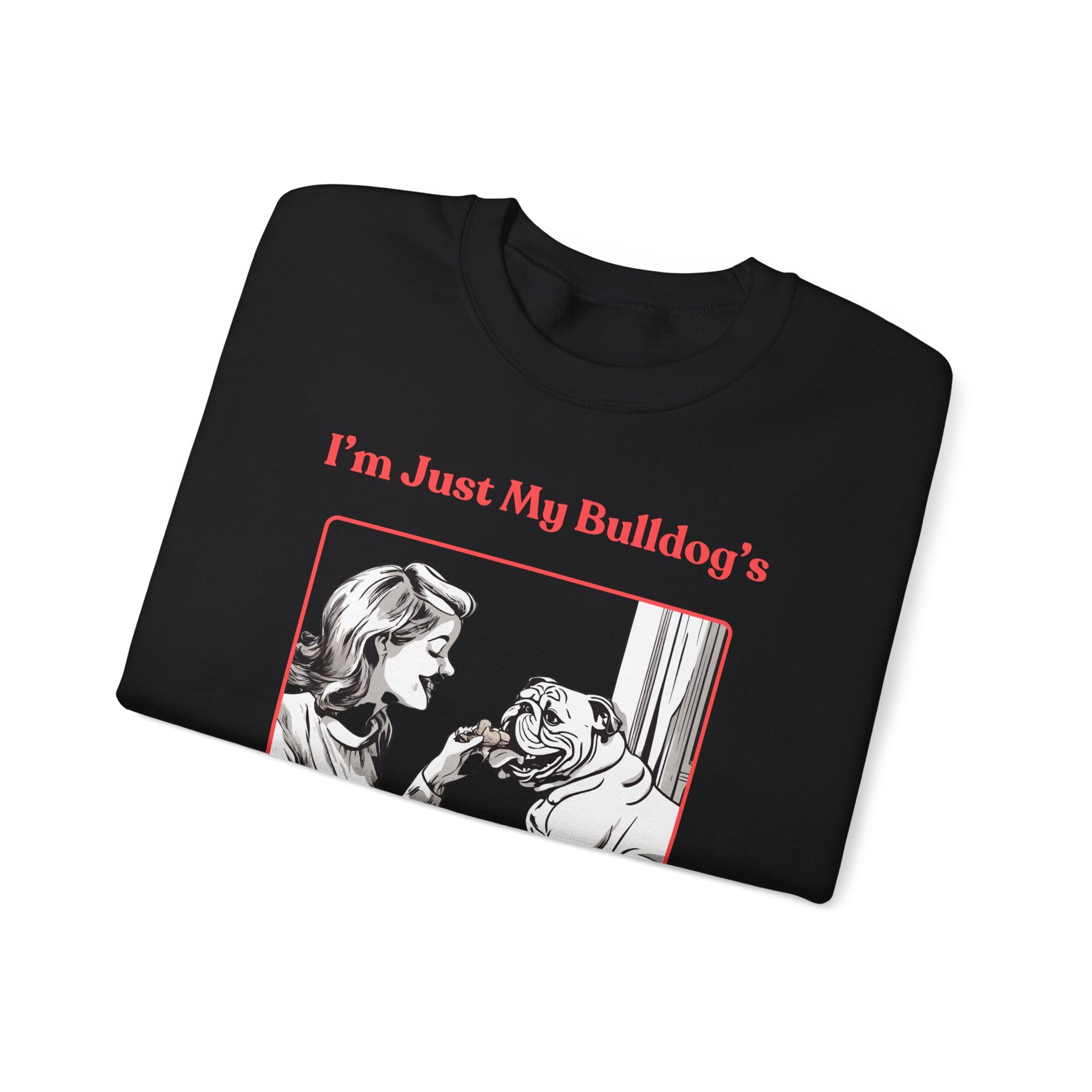 Just My Bulldog's Treat Bitch Crew Neck Sweatshirt (English/Pink)
