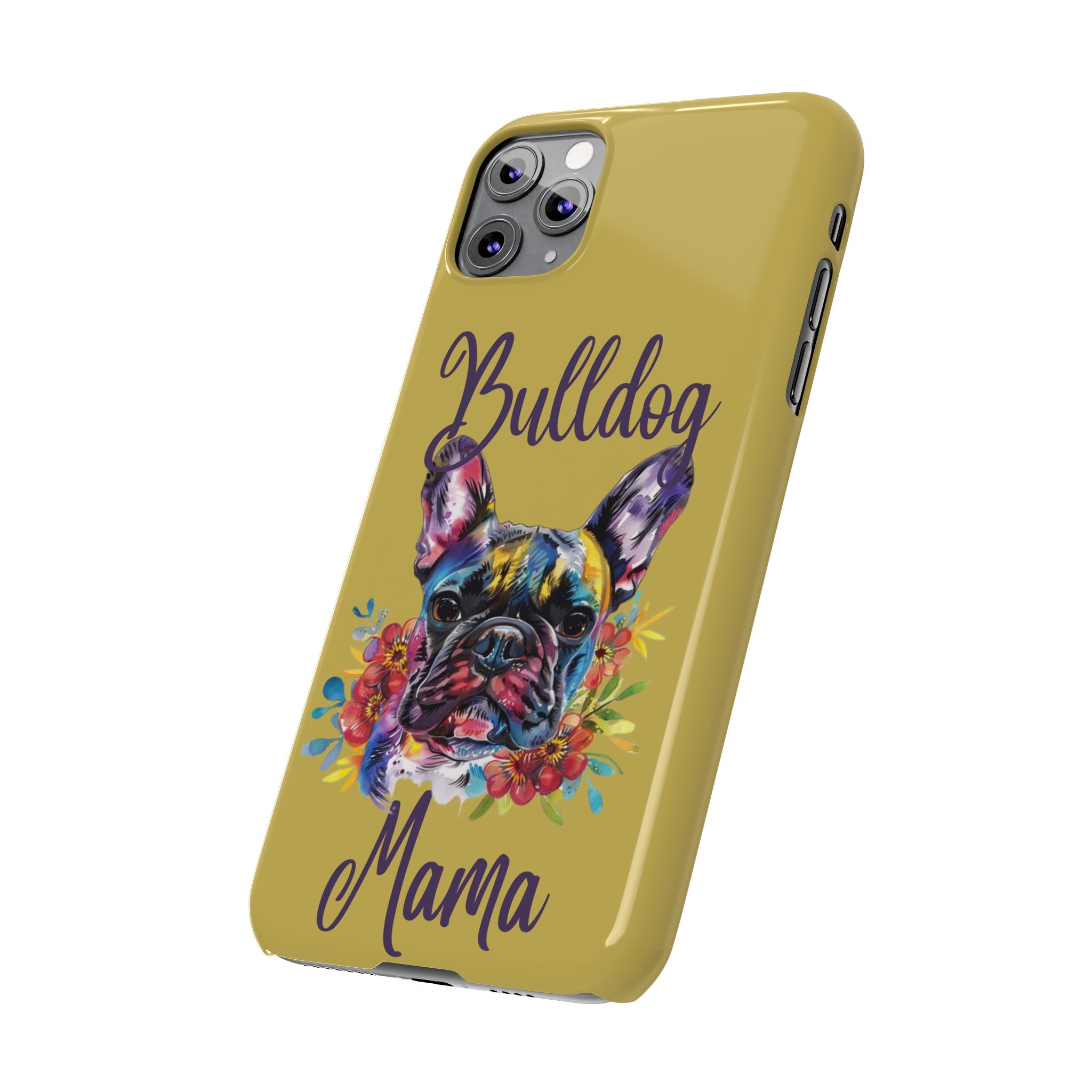 Bulldog Mama iPhone Cases (French/Lime)