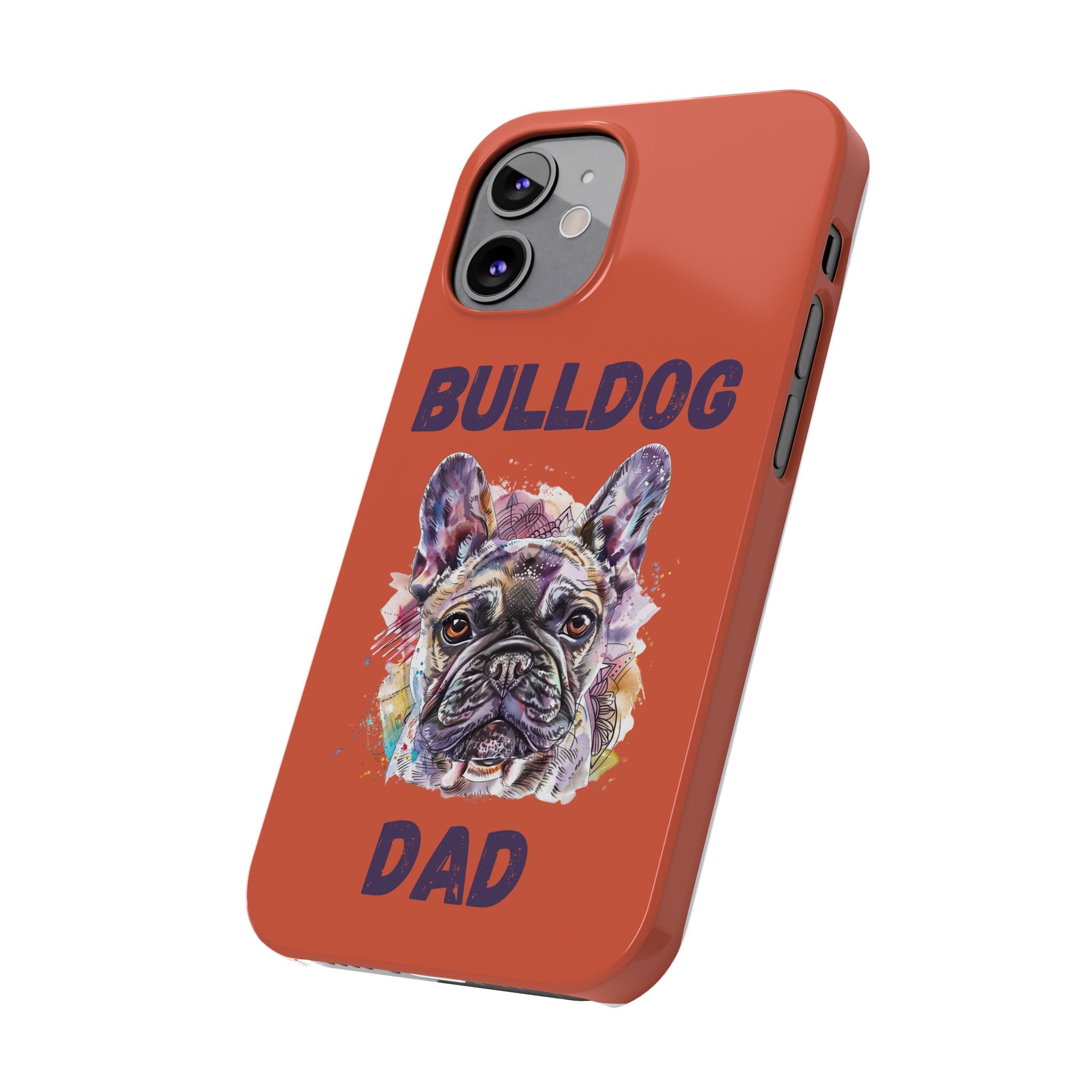Bulldog Dad iPhone Cases (French/Orange)