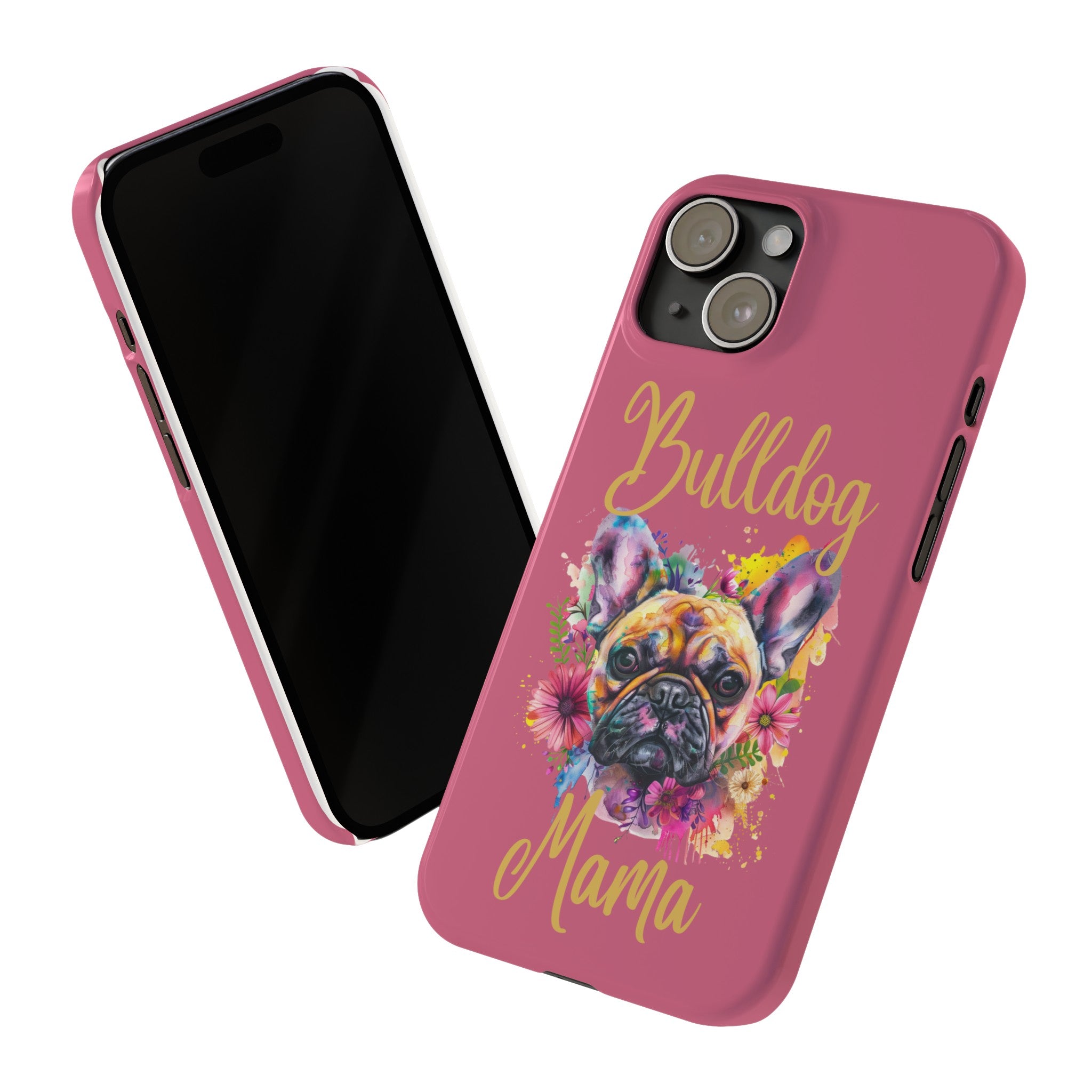 Bulldog Mama iPhone Cases (French/Pink)