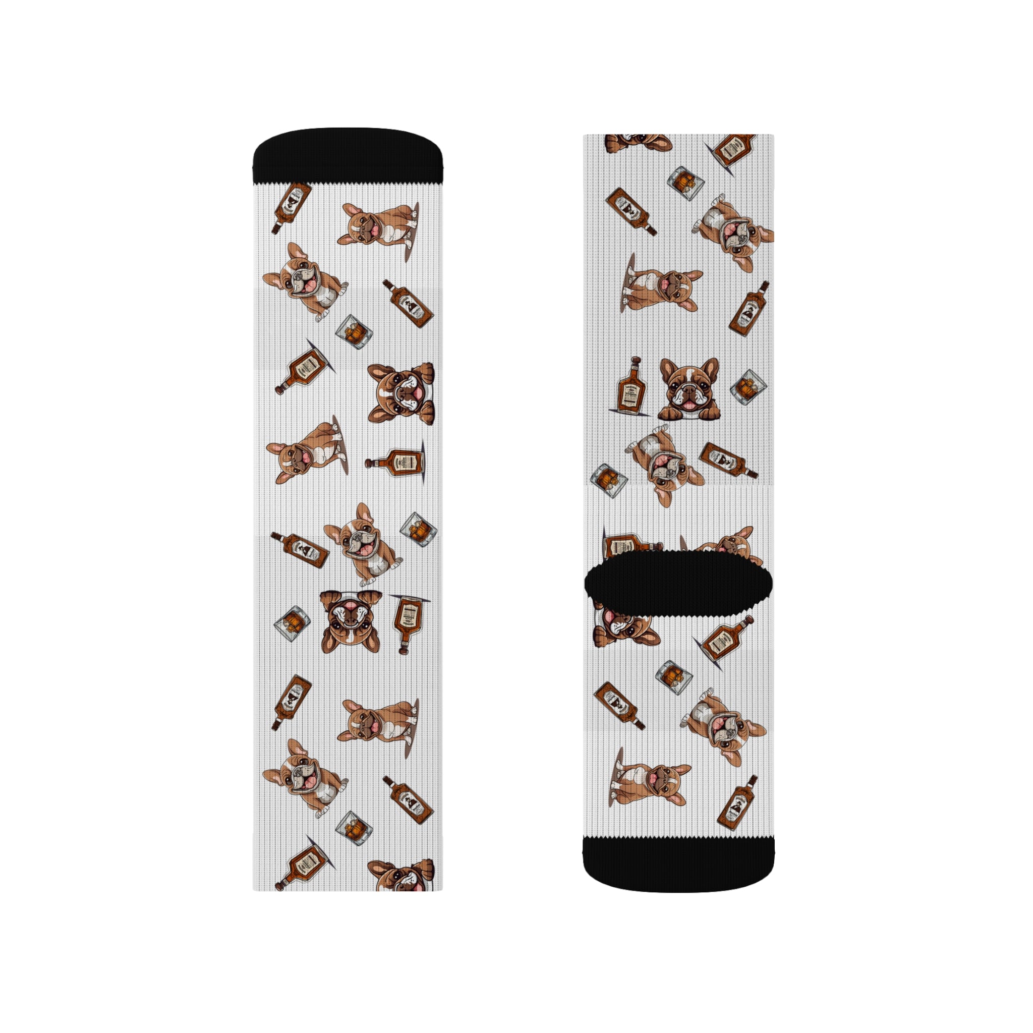 Tipsy Bully Bourbon & Bulldog Socks (French/Brown)
