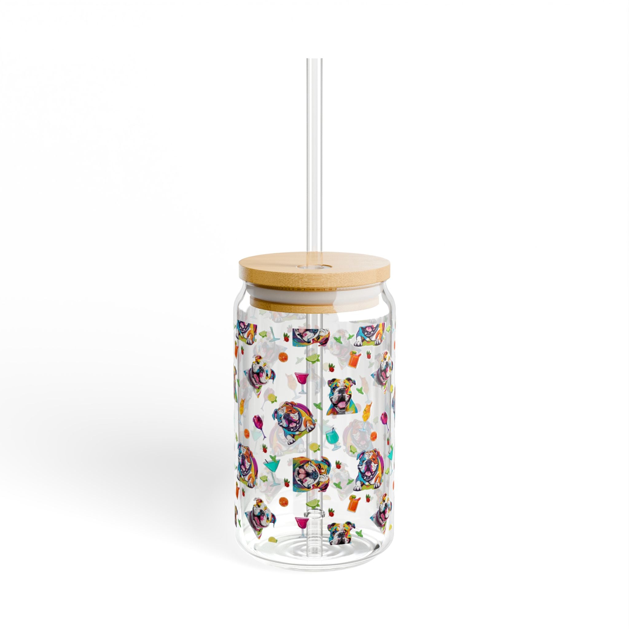 Summer Cocktails Sipper Glass - English Bulldog mom gift | Tipsy Bully
