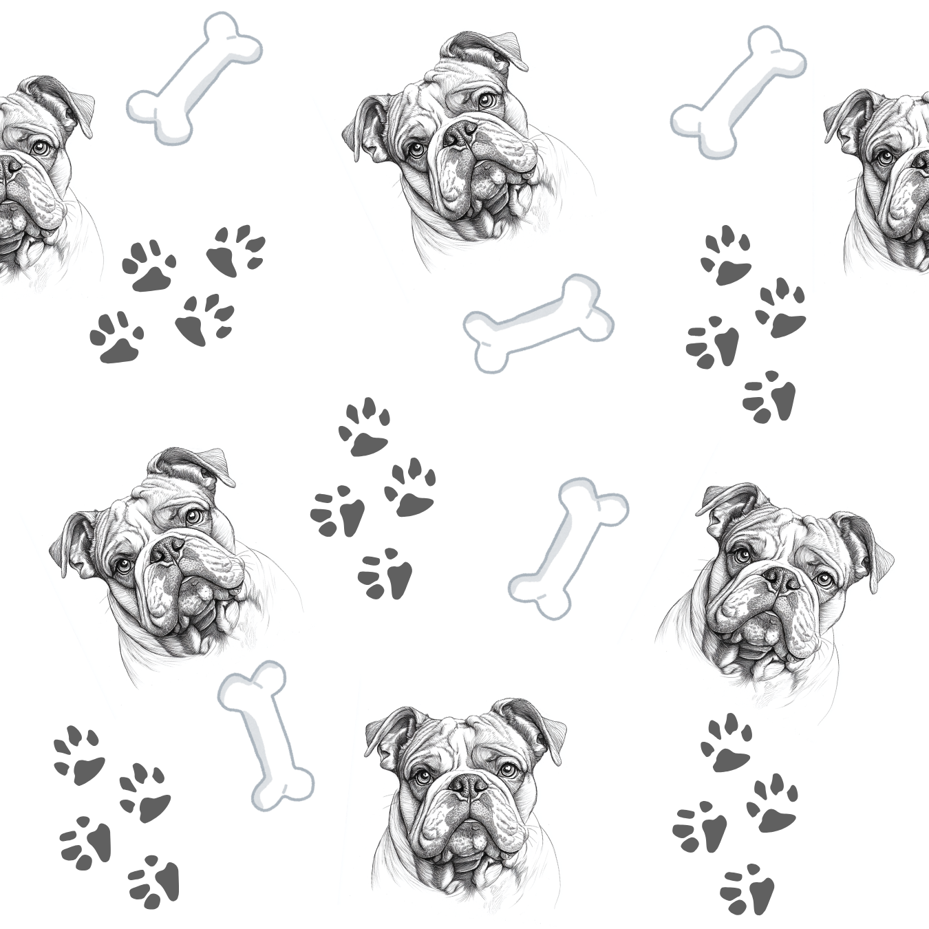 Bulldog Lovers' All-Over Print Unisex Polo (English)