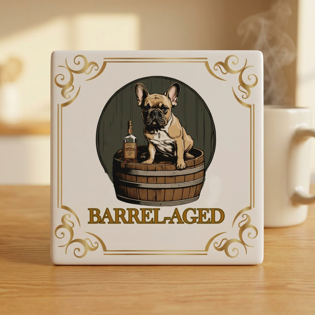 Barrel-Aged Ceramic Coaster (French)