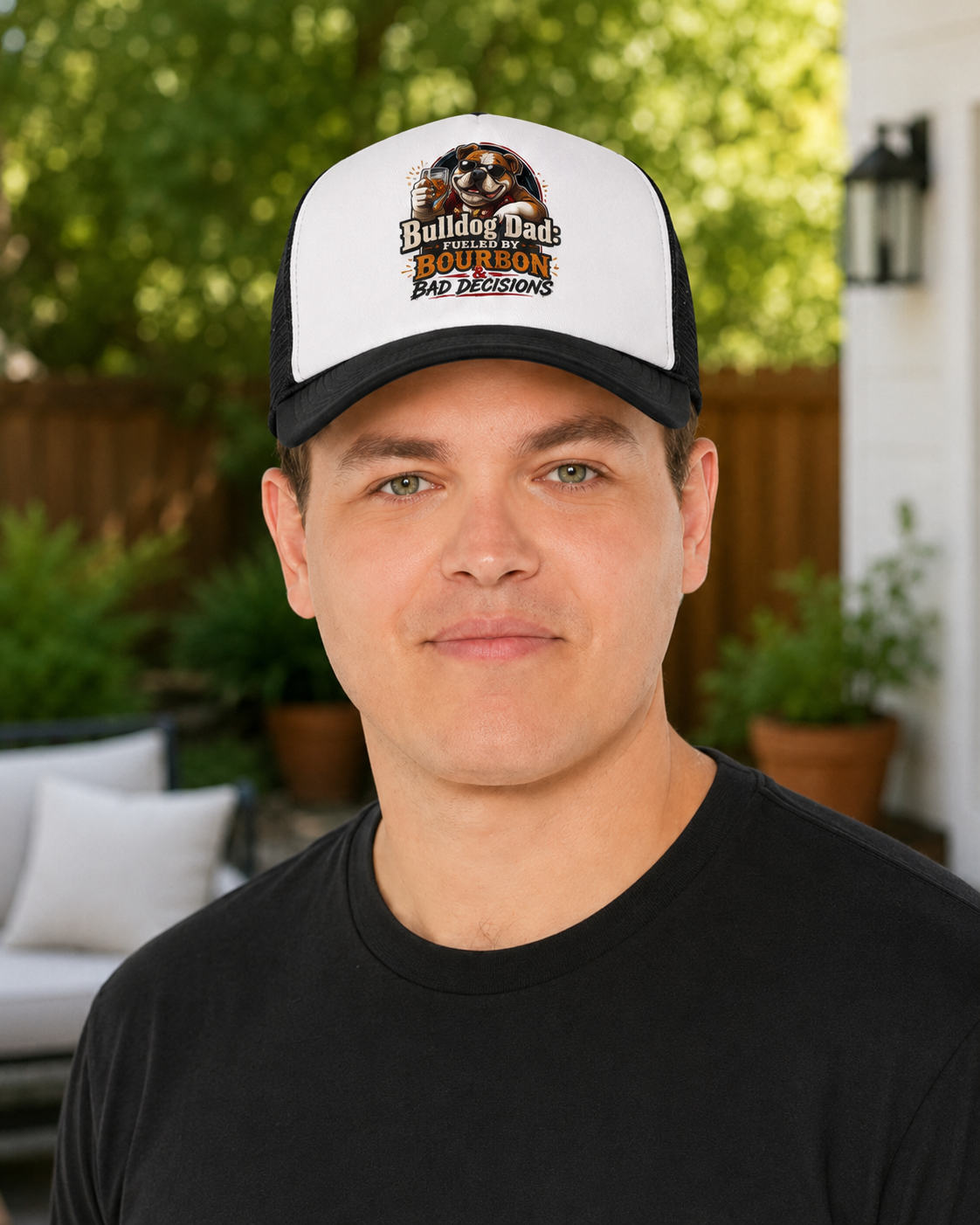 Bulldog Dad Bourbon Trucker Cap (English)