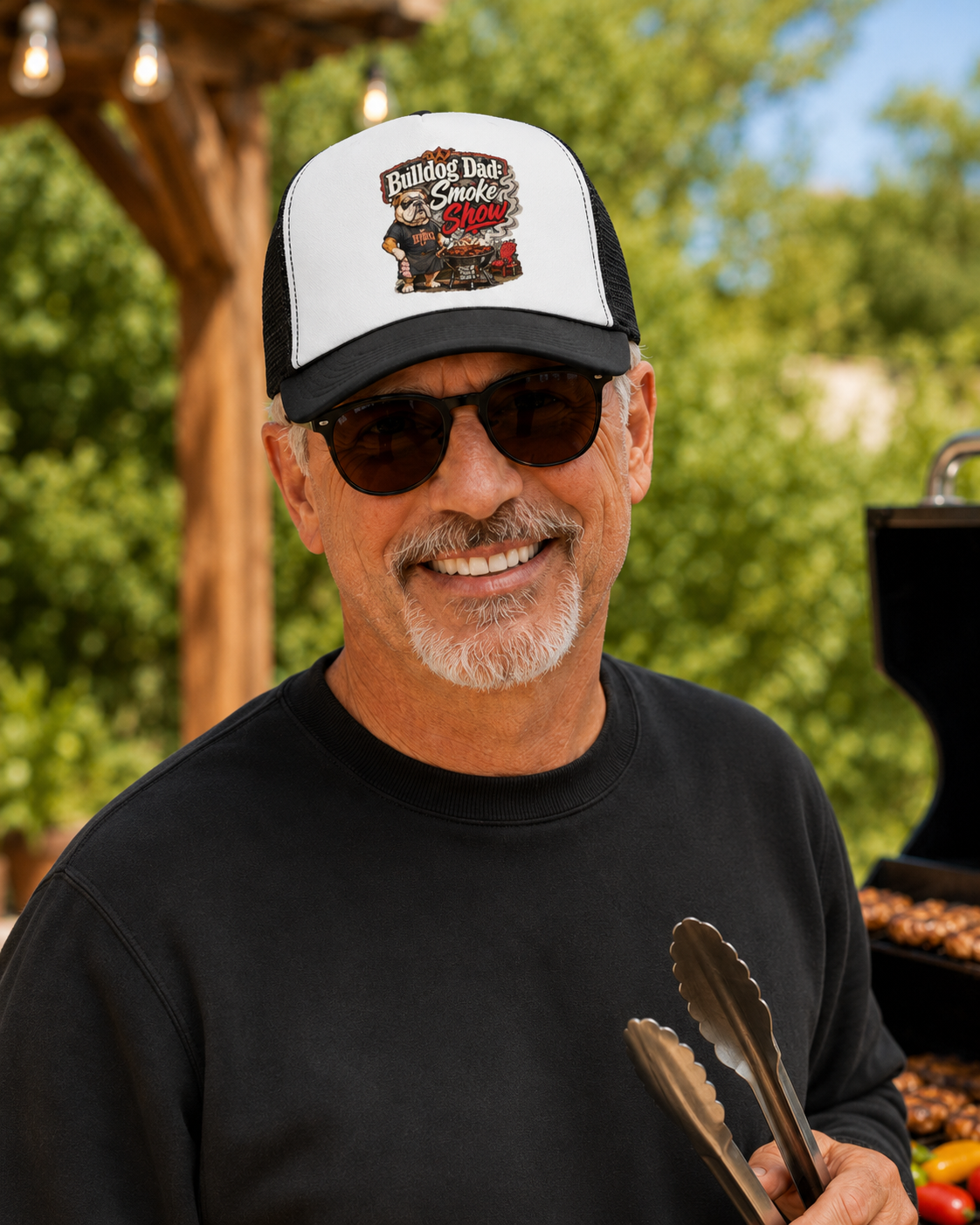 Bulldog Dad: Smoke Show BBQ Grill Trucker Hat (English)