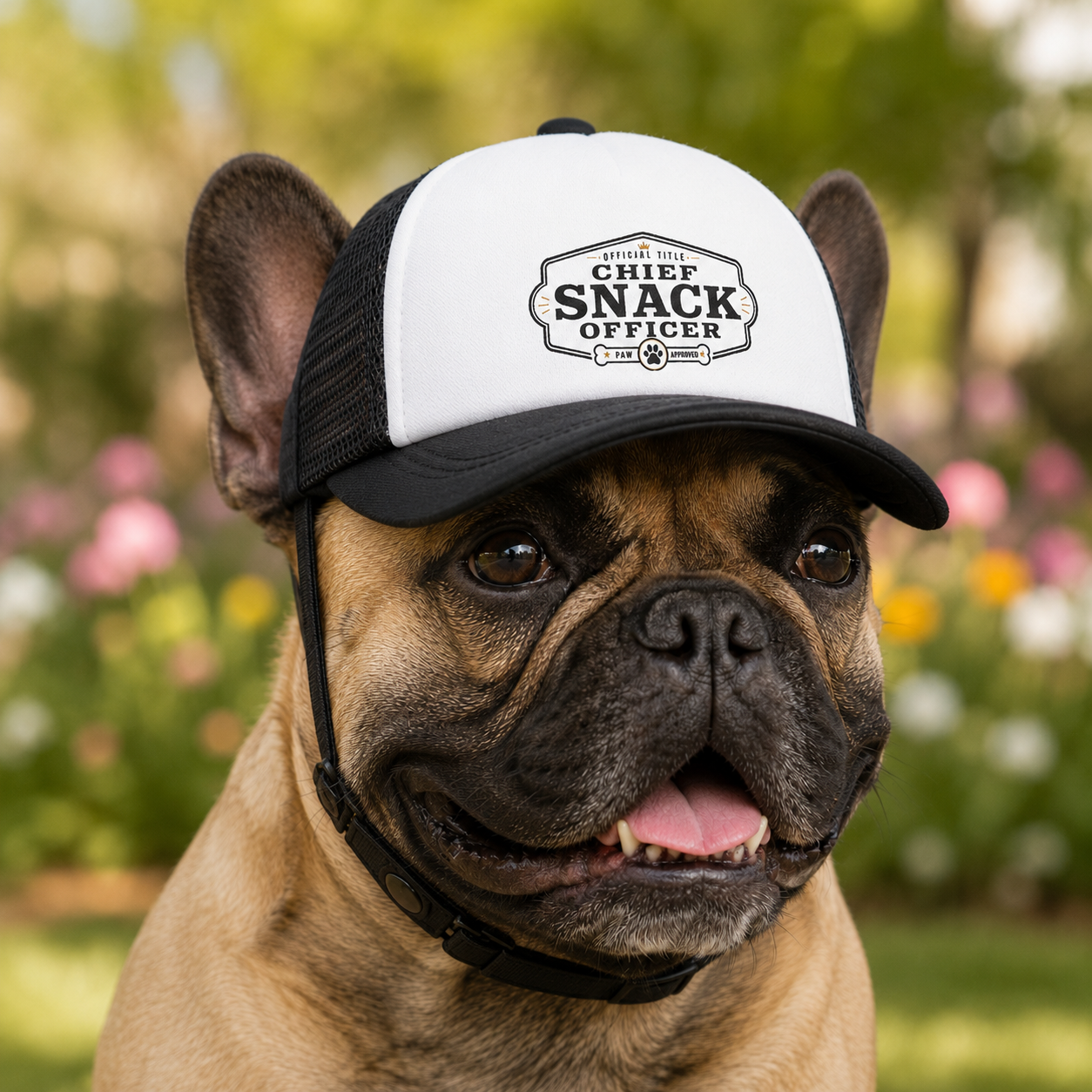 "Chief Snack Officer" Bulldog Trucker Hat (English/French)