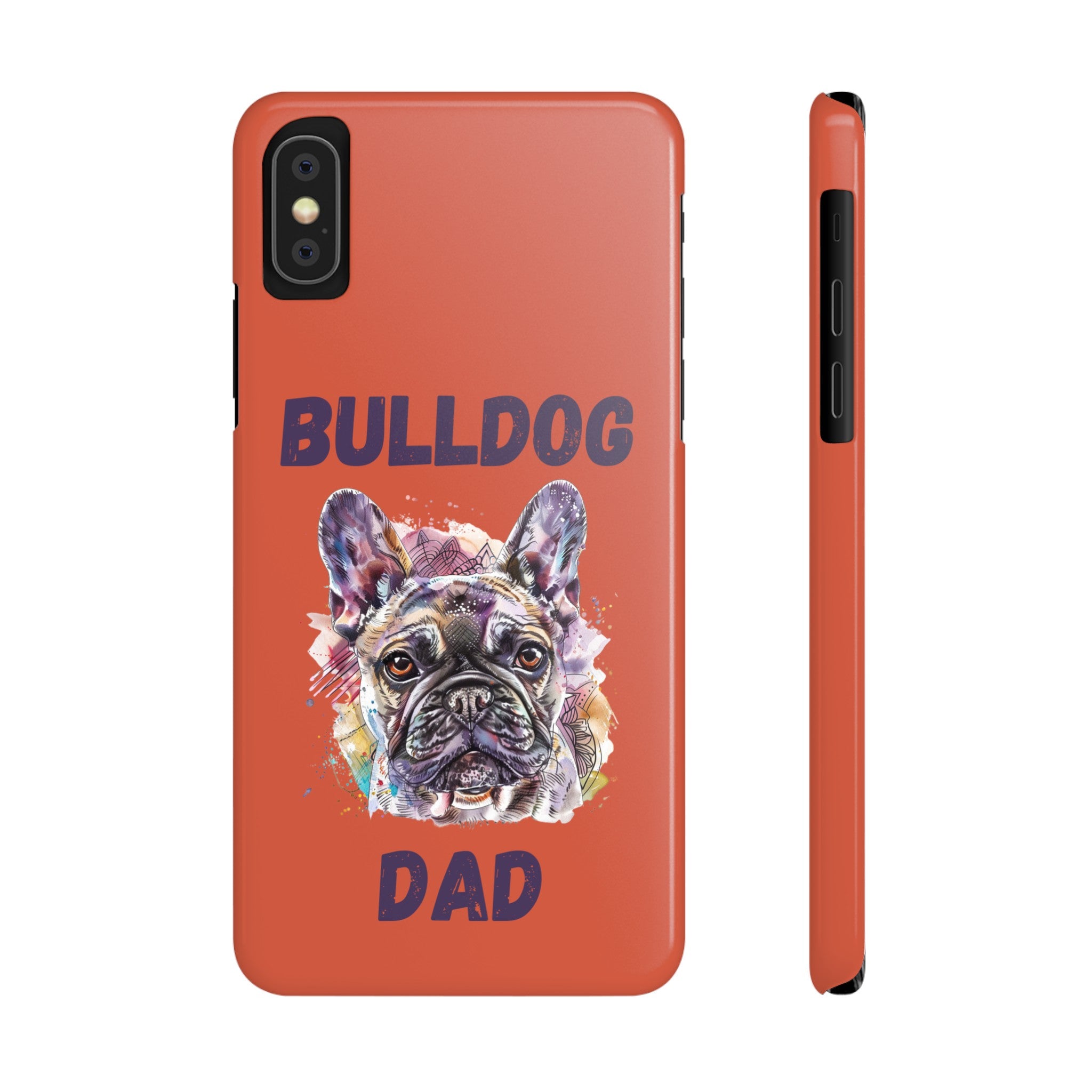 Bulldog Dad iPhone Cases (French/Orange)