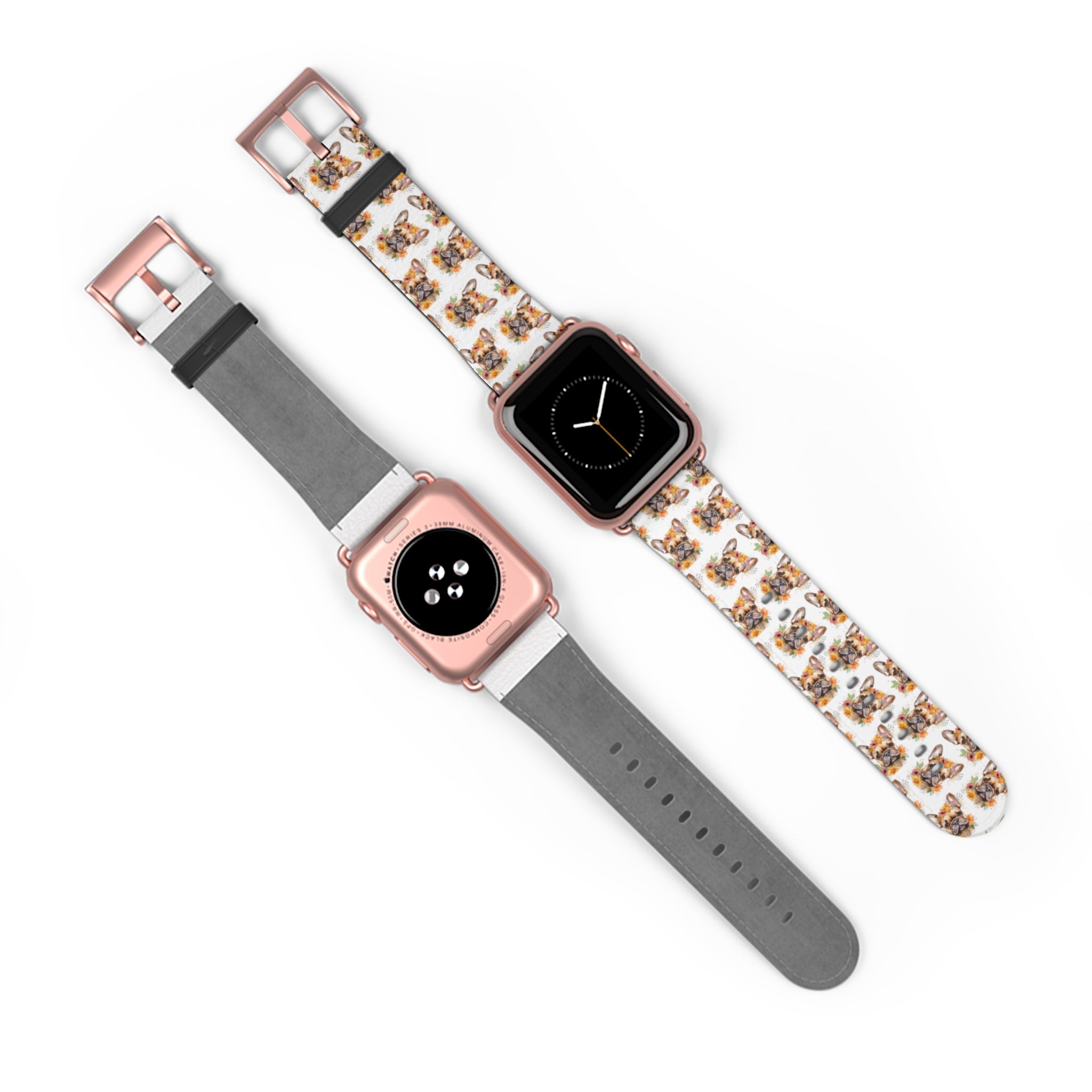 Bulldog Apple Watch Bands (French/Flower)