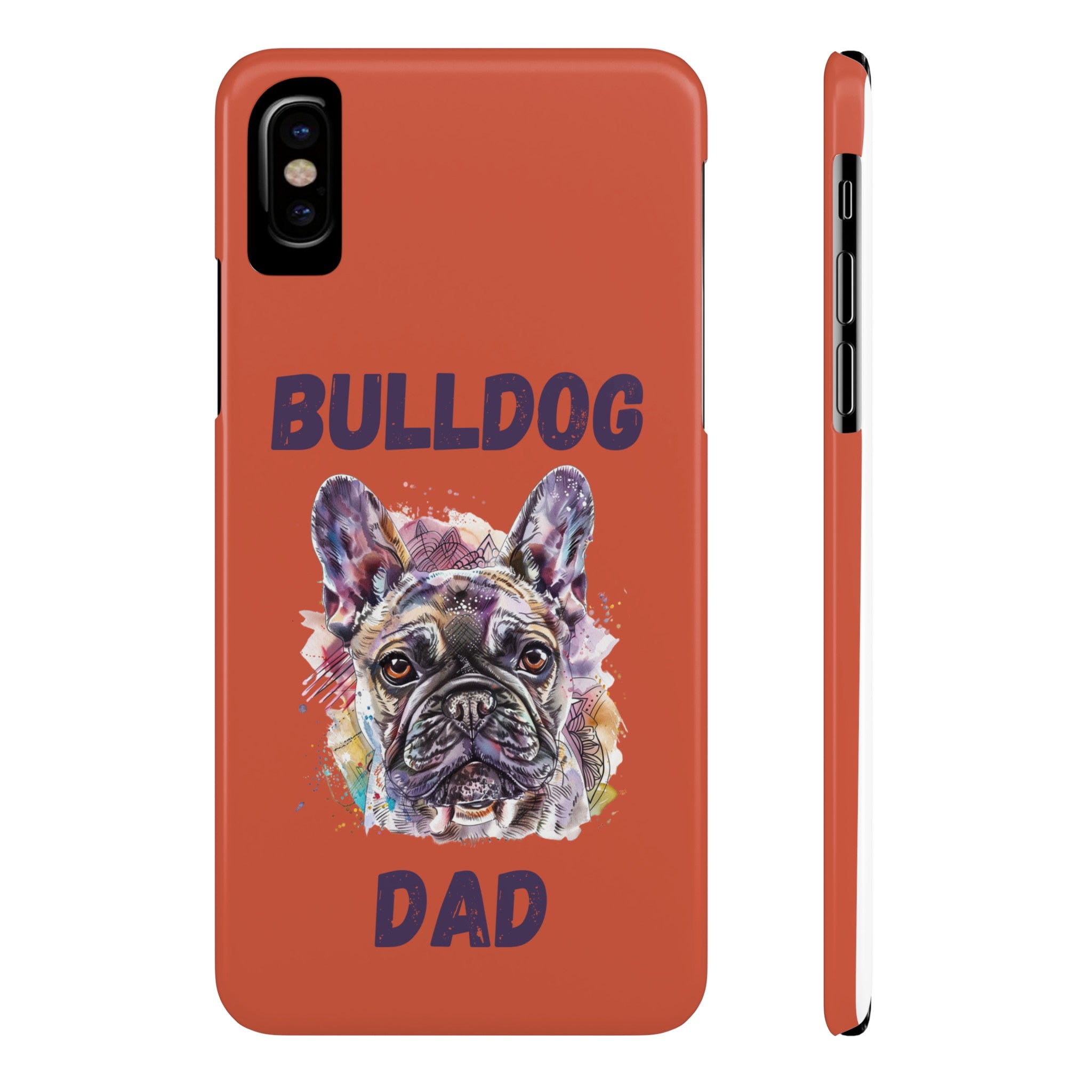 Bulldog Dad iPhone Cases (French/Orange)