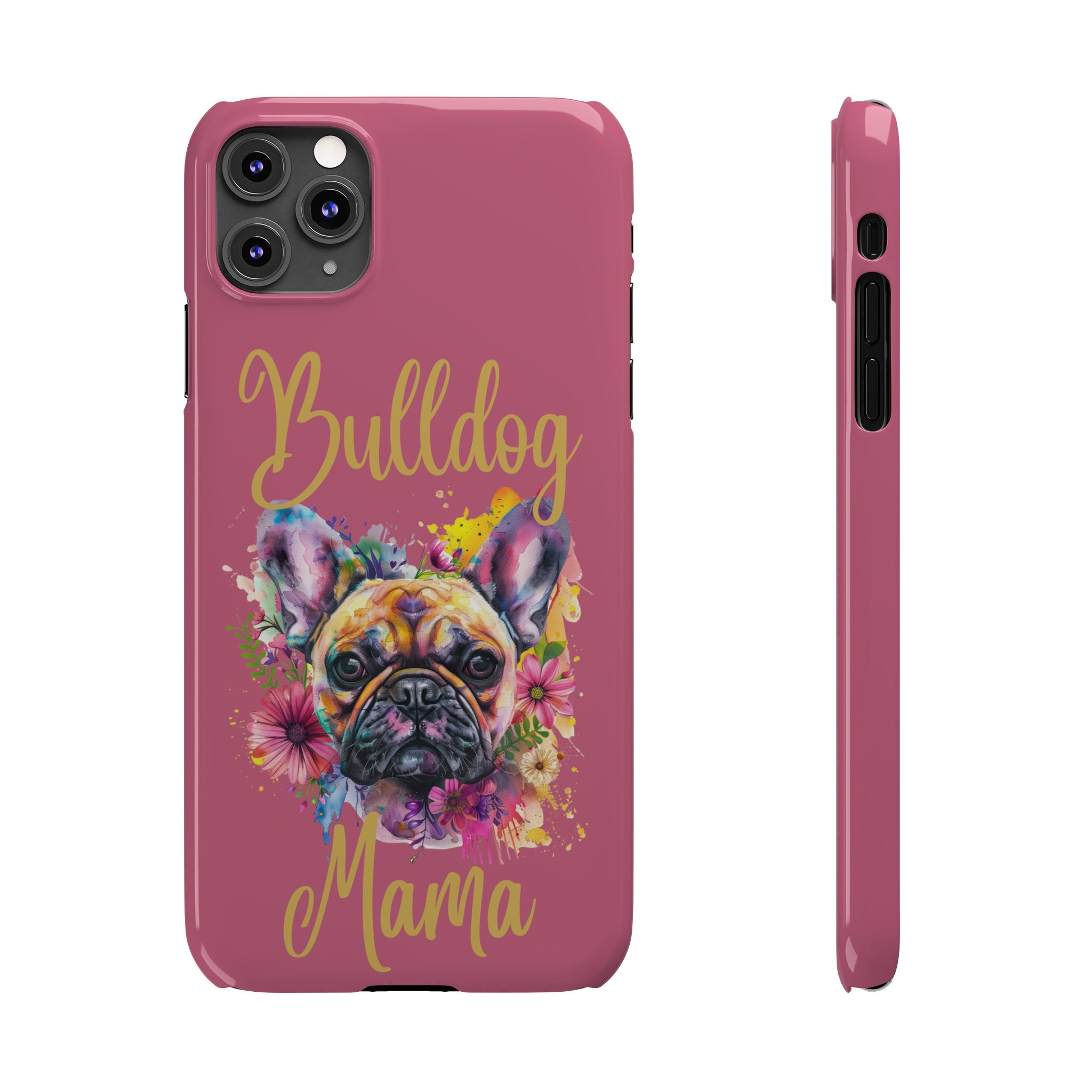 Bulldog Mama iPhone Cases (French/Pink)