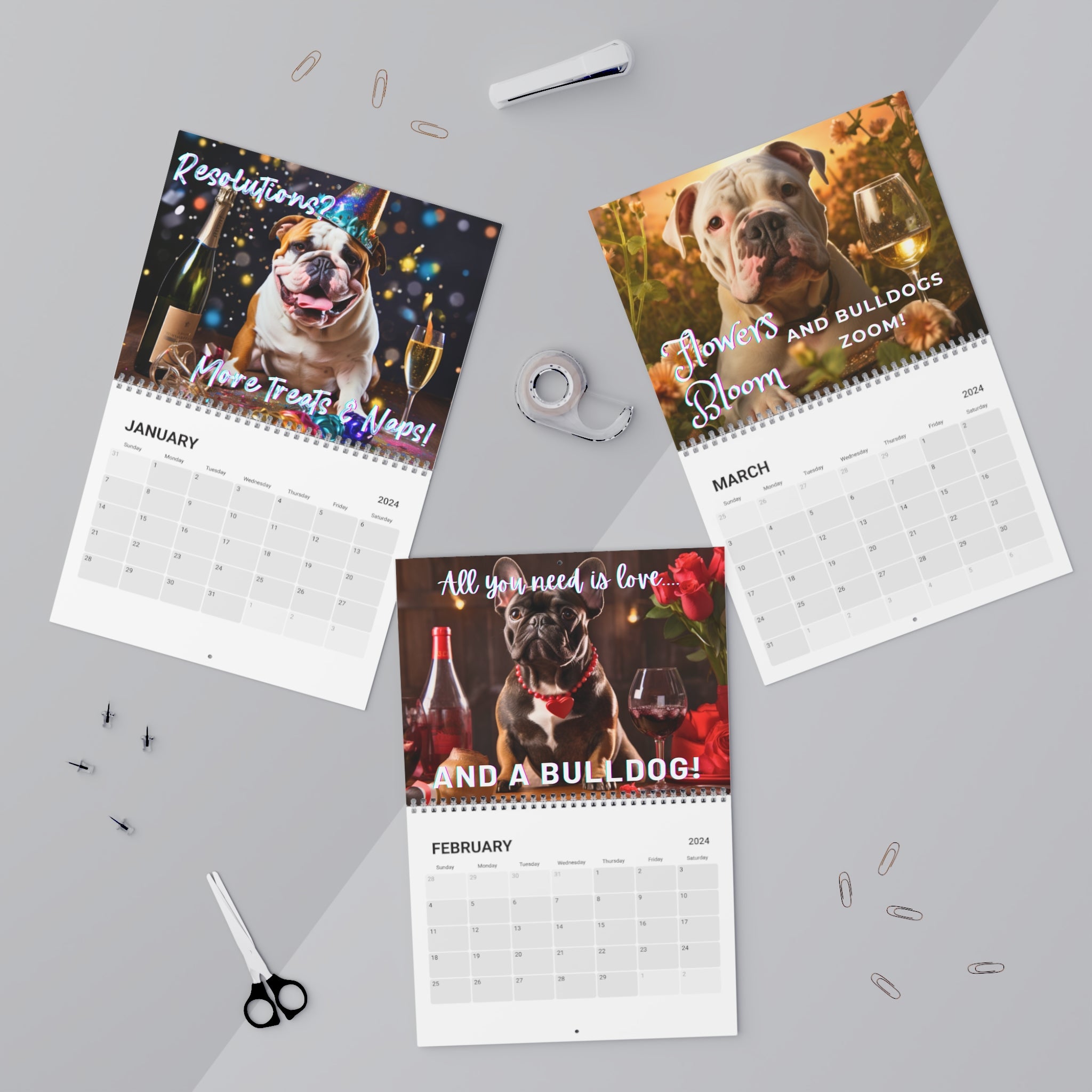 Tipsy Bully 2024 Wall Calendar