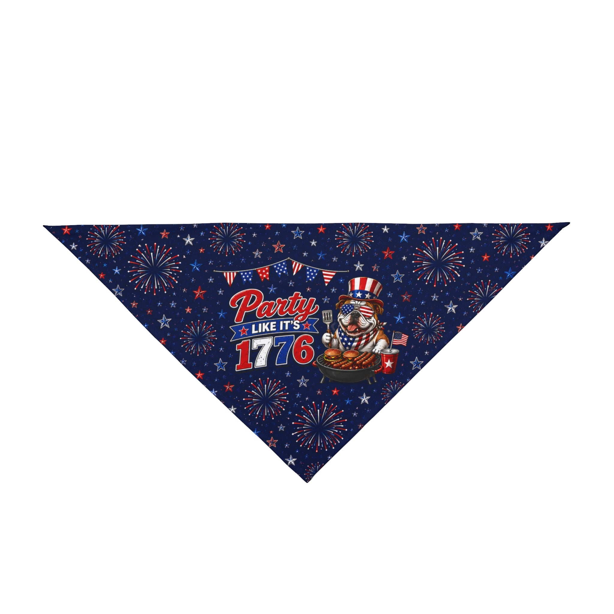 Party Like it's 1776 4th of July Dog Bandana (English)