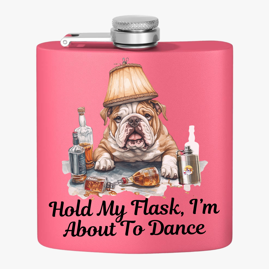 Tipsy Bully Stainless Steel Flask – Bulldog Edition (English/Dance)