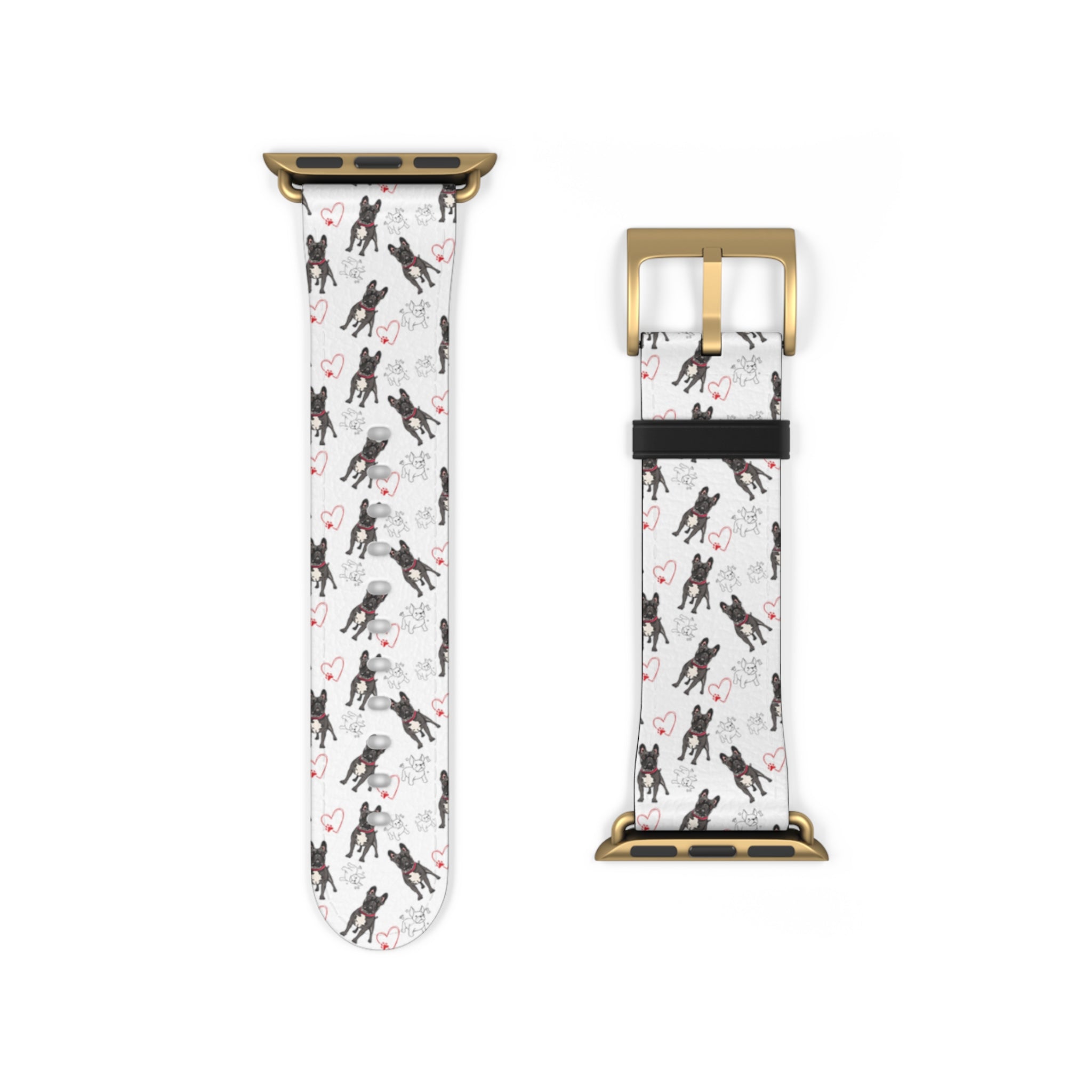 Bulldog Apple Watch Bands (French/Hearts)