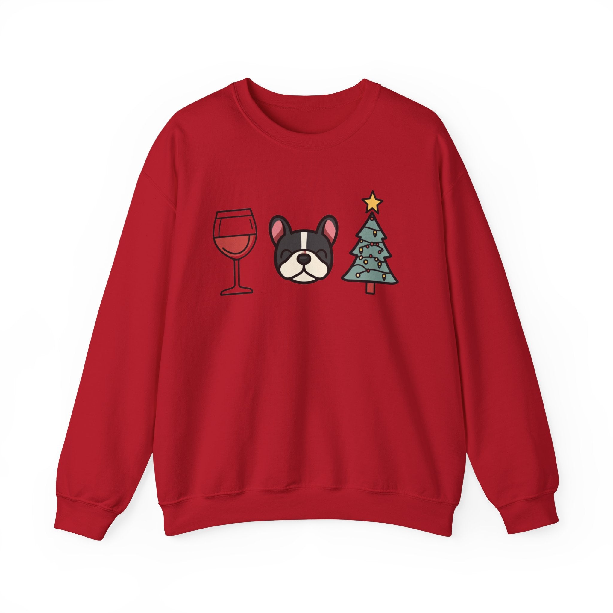 "Santa Paws & Merlot Cheer" Christmas Crewneck Sweatshirt - Unisex (French)