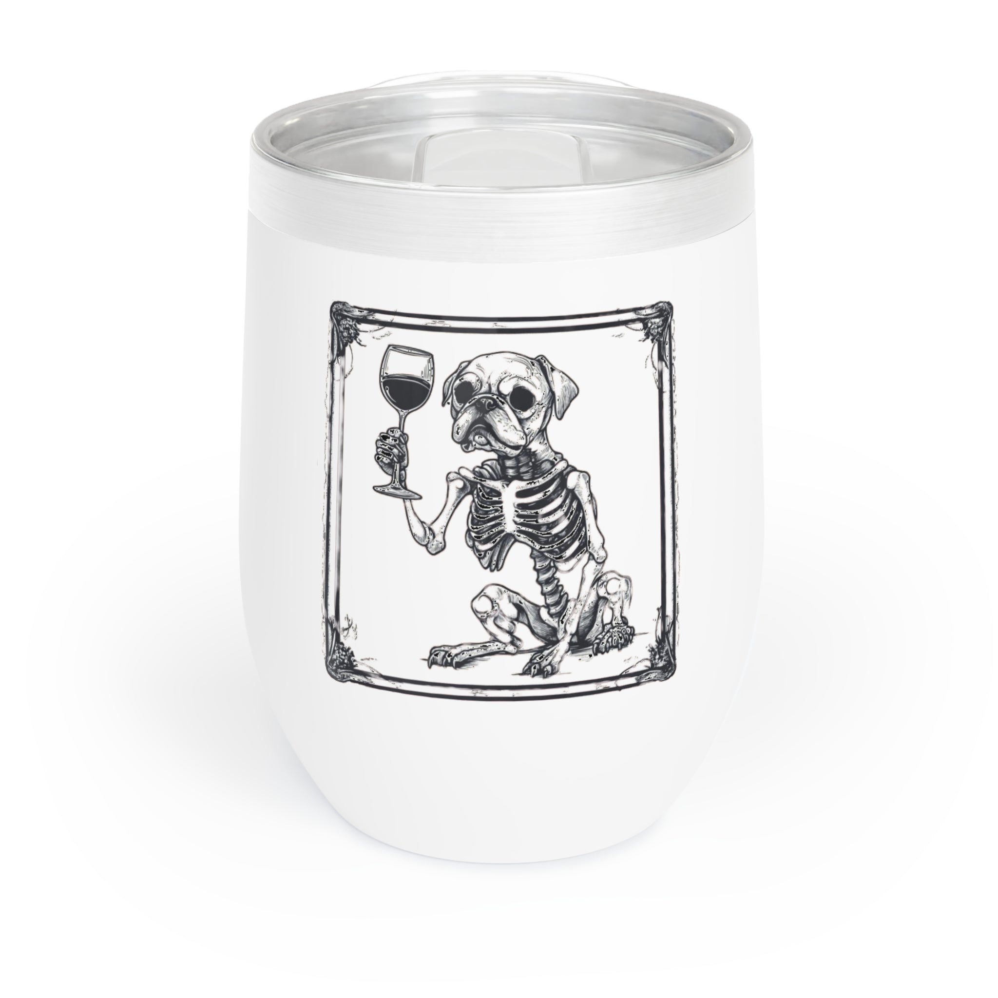 Skeleton Dog Wine Tumbler - Chill Vibes for Dog Lovers