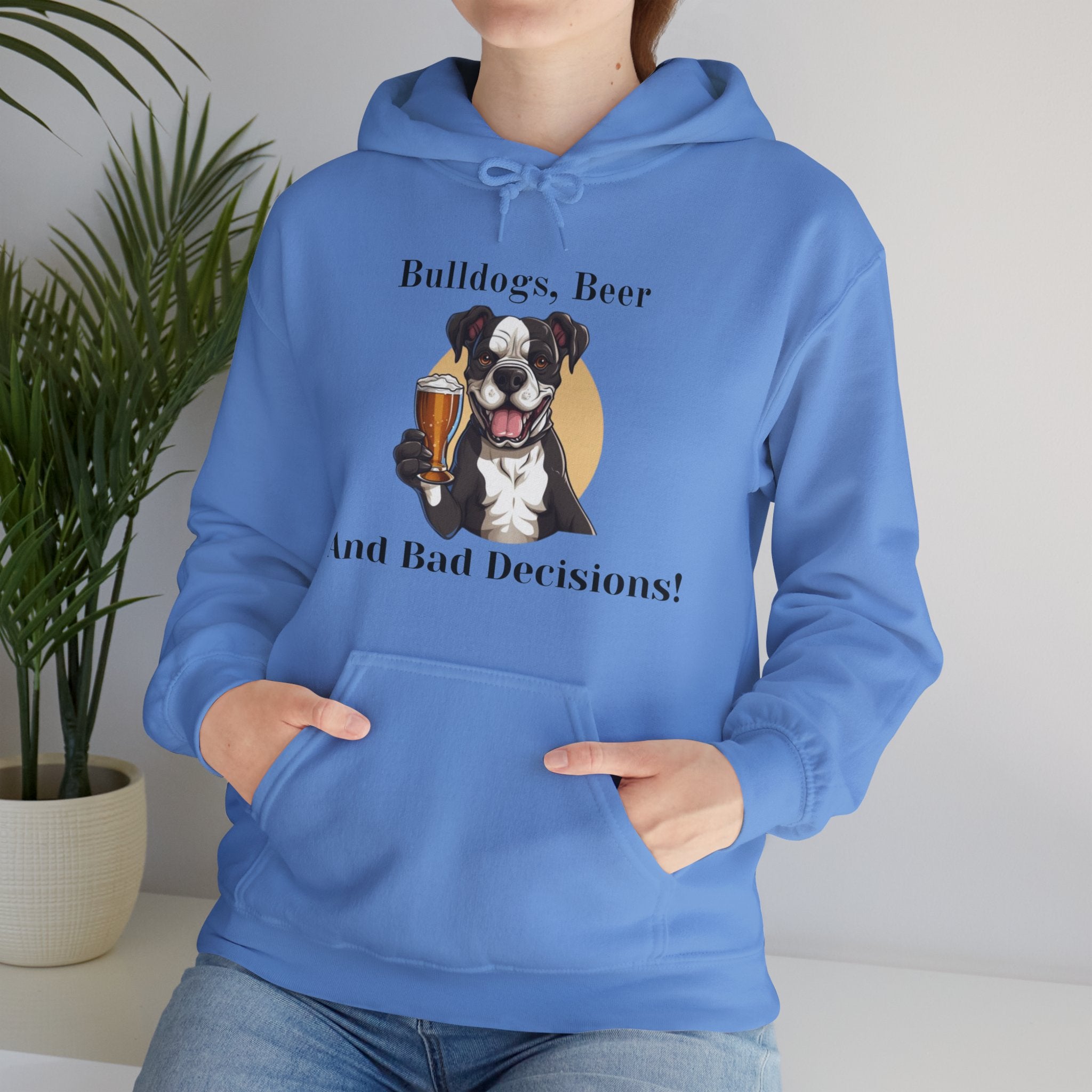 Bulldogs, Beer, and Bad Decisions" Hoodie - Your Go-To Gear for Mischievous Times! option 12 - English Bulldog mom gift | Tipsy Bully