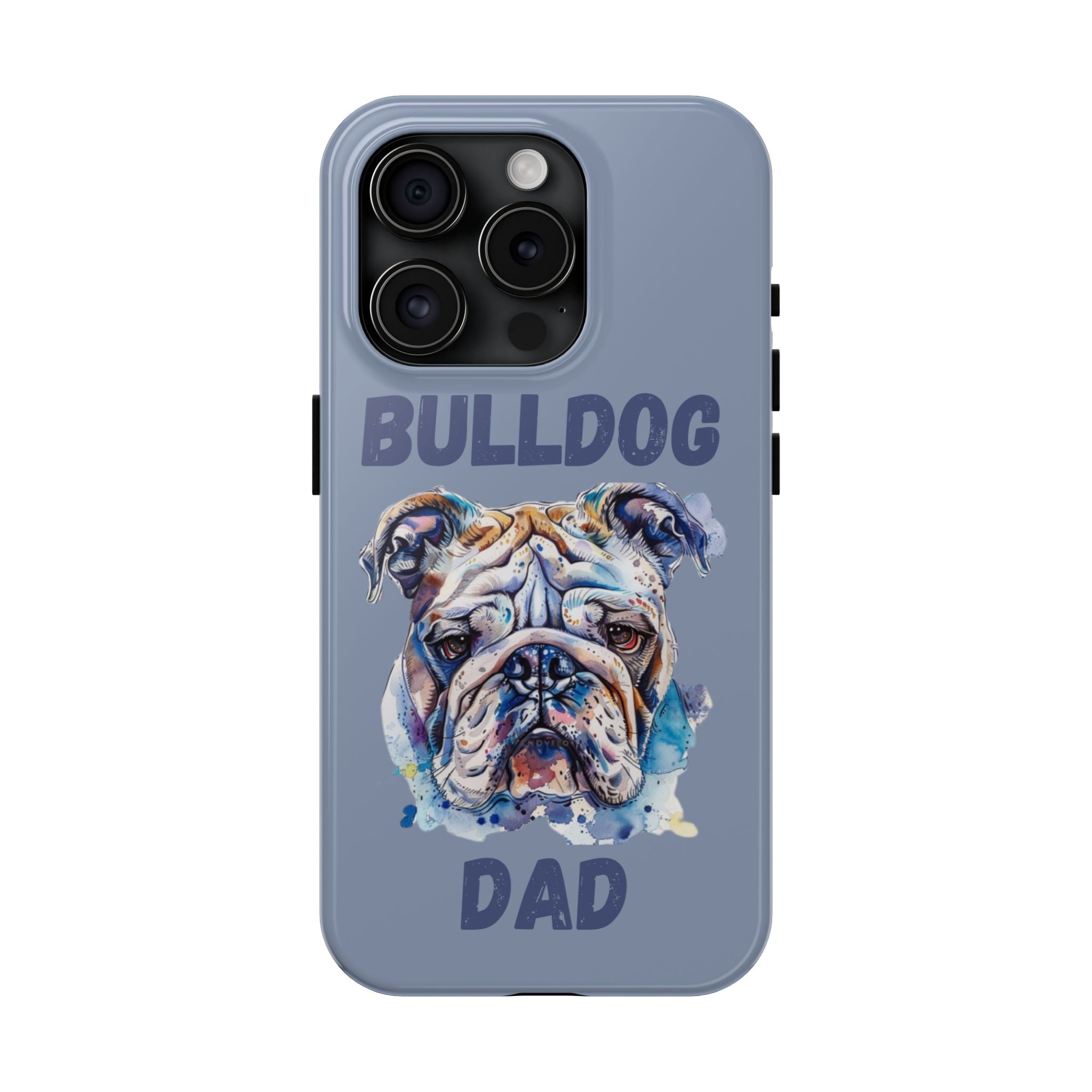 Bulldog Dad iPhone Cases (English/Watercolor) New