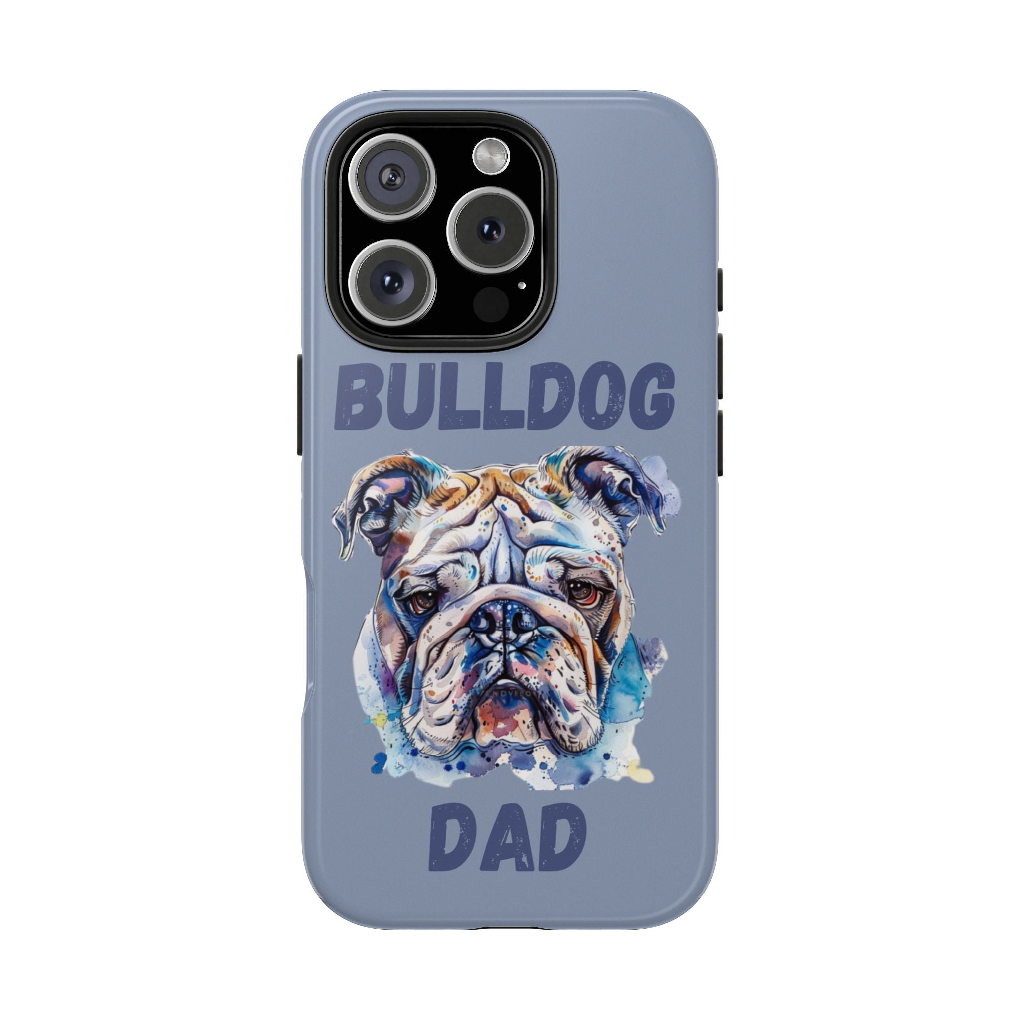 Bulldog Dad iPhone Cases (English/Watercolor) New