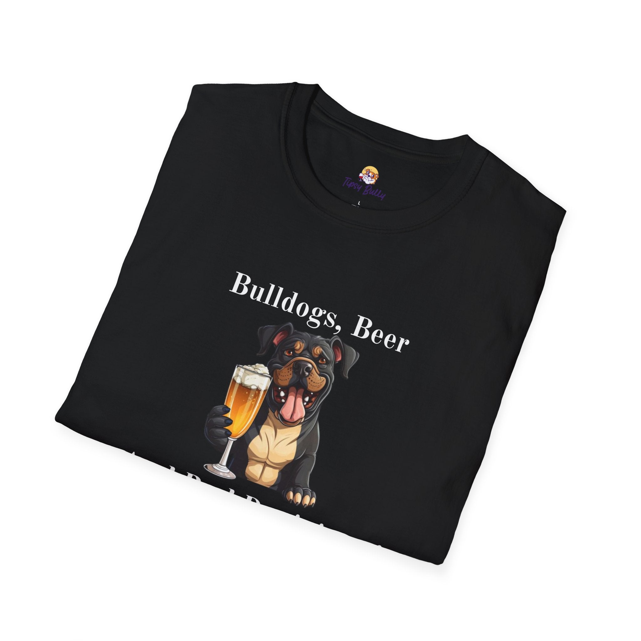 Bulldogs, Beer, and Bad Decisions" Unisex T-Shirt by Tipsy Bully option 21 - English Bulldog mom gift | Tipsy Bully