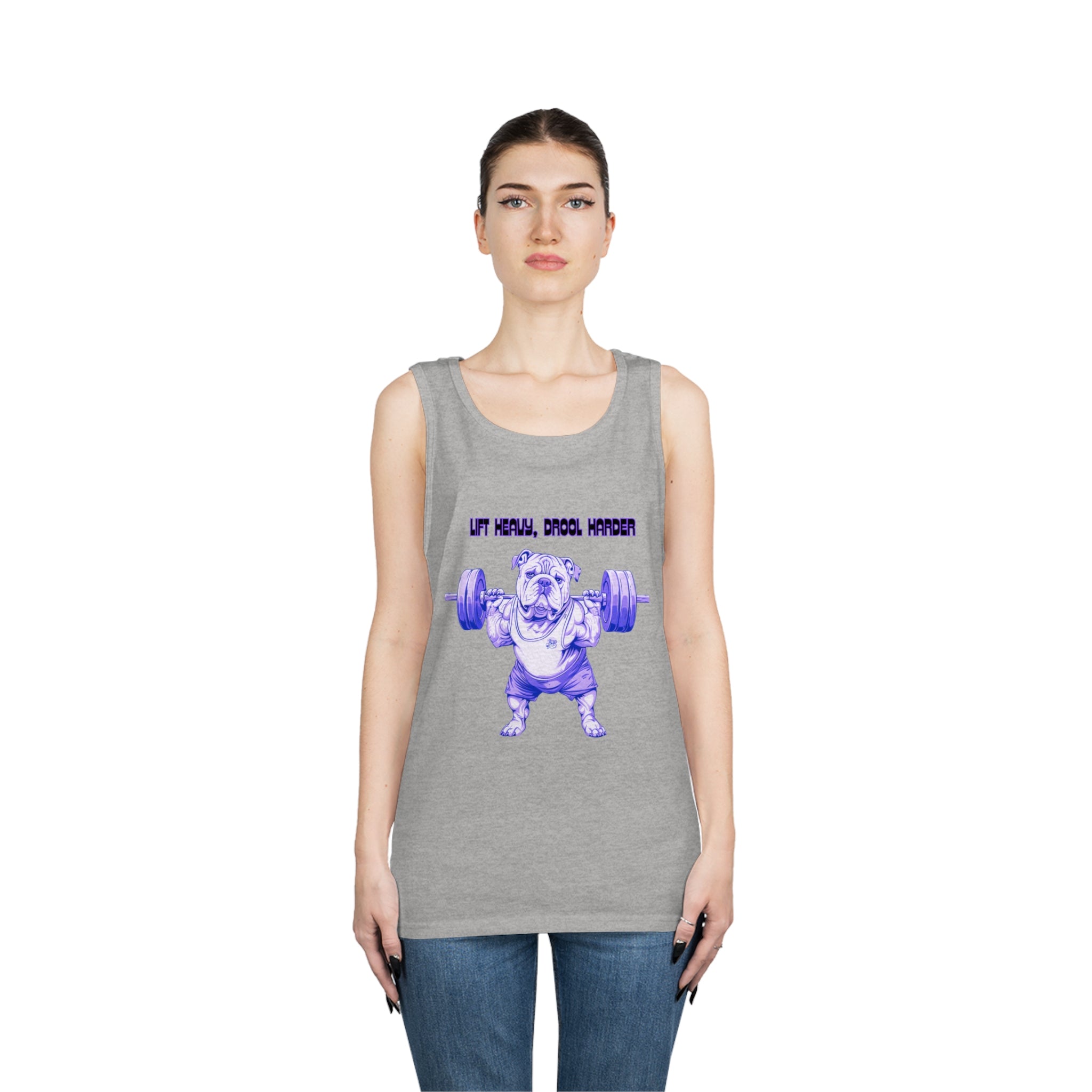 Tipsy Bully "Sweat, Drool, Repeat" Unisex Tank Top (English/Purple)