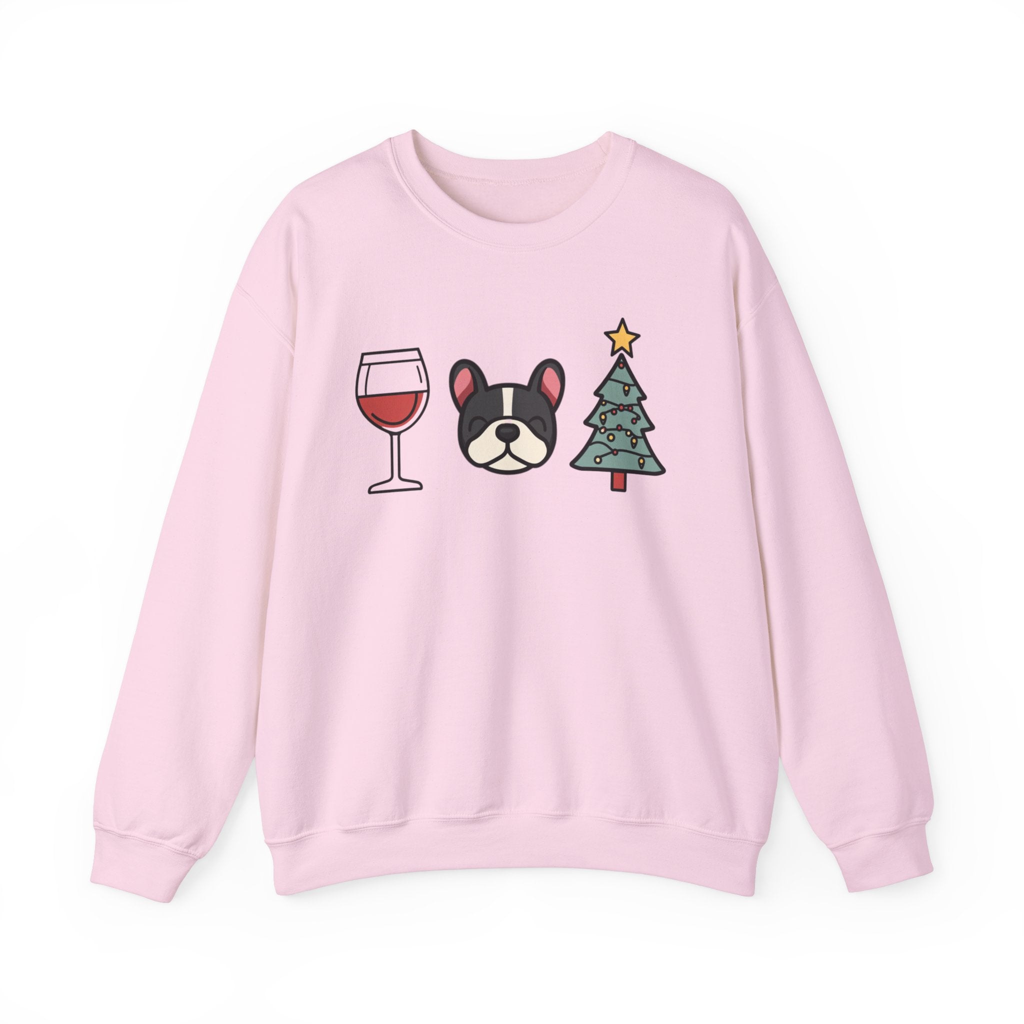 "Santa Paws & Merlot Cheer" Christmas Crewneck Sweatshirt - Unisex (French)