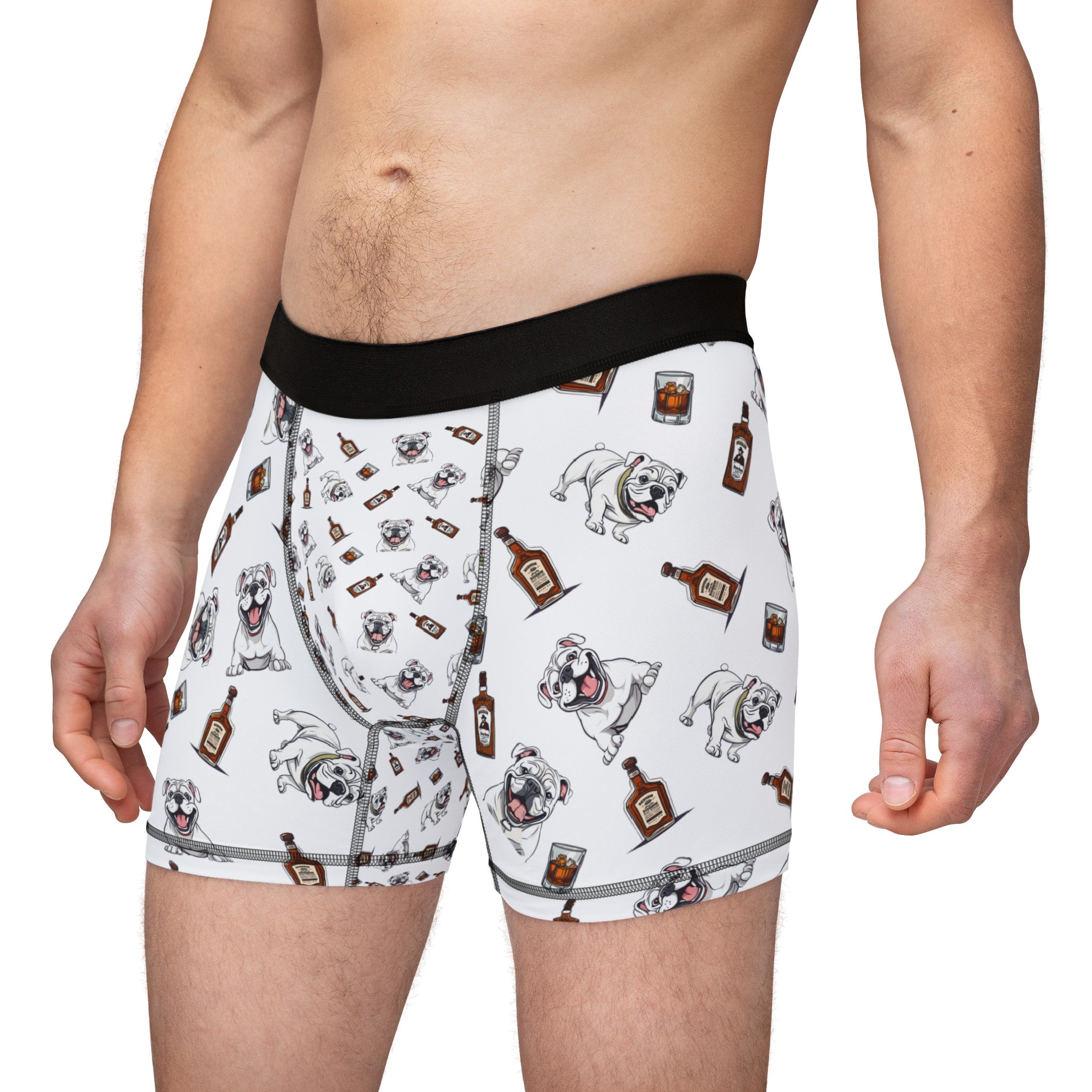 Tipsy Bully Bulldogs & Bourbon Men's Underwear (English/White)