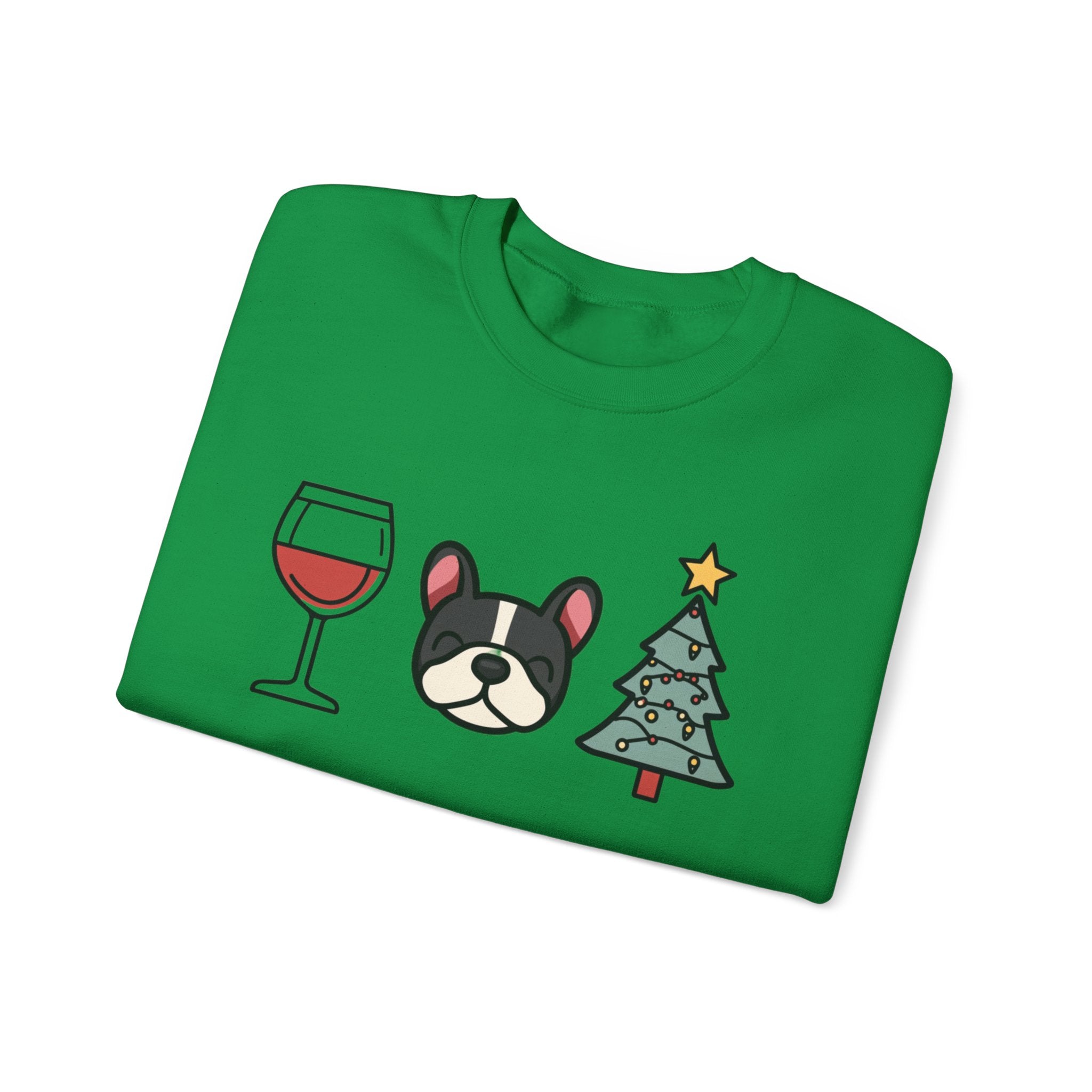 "Santa Paws & Merlot Cheer" Christmas Crewneck Sweatshirt - Unisex (French)