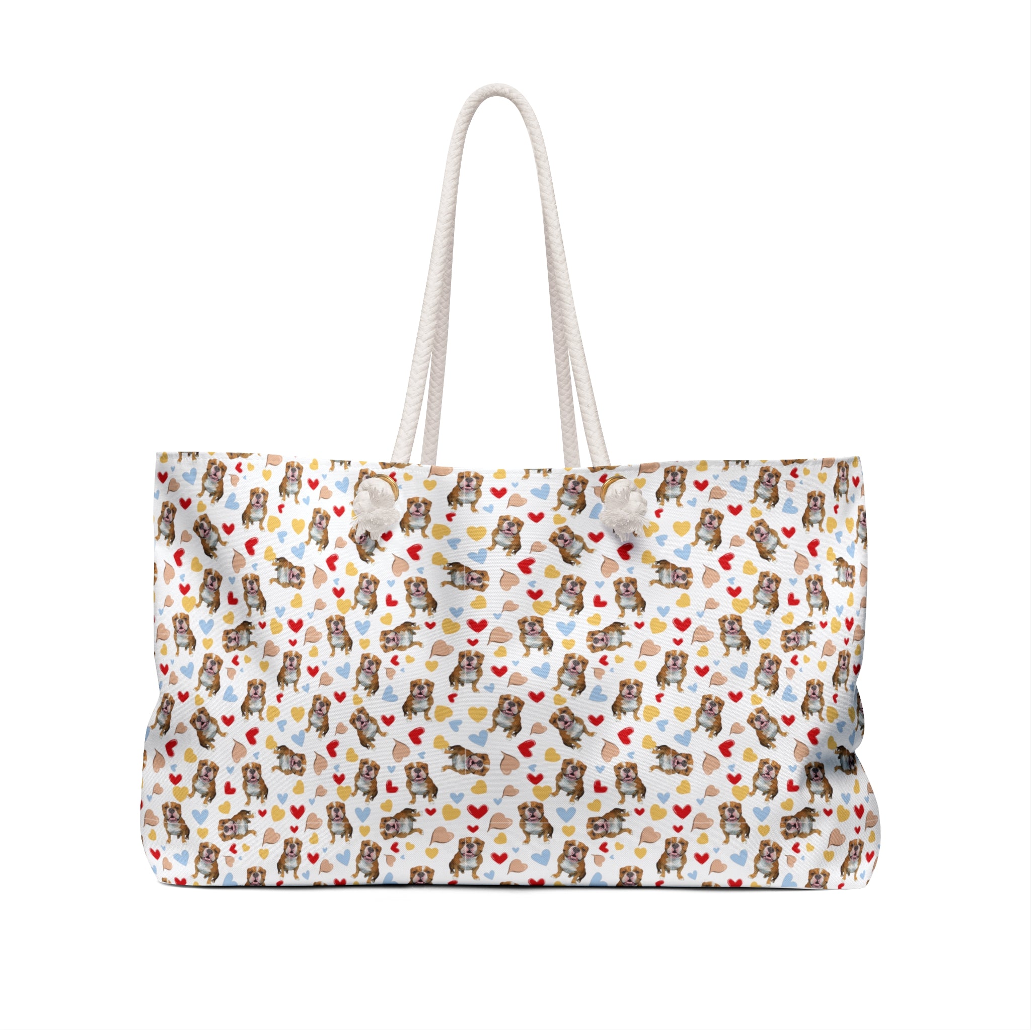 Bulldog Bliss All-Over-Print Weekender Bag alternate view - English Bulldog mom gift | Tipsy Bully