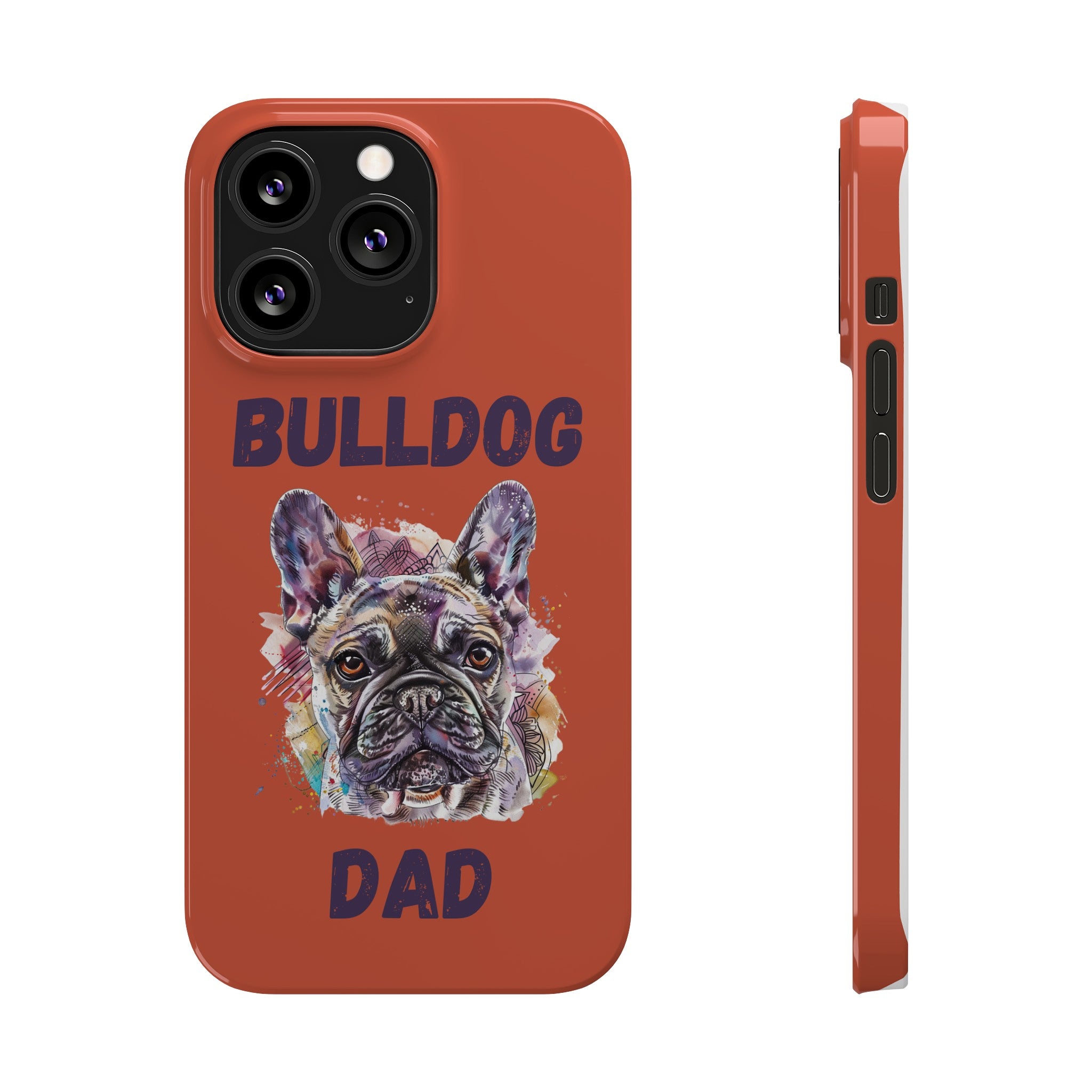 Bulldog Dad iPhone Cases (French/Orange)