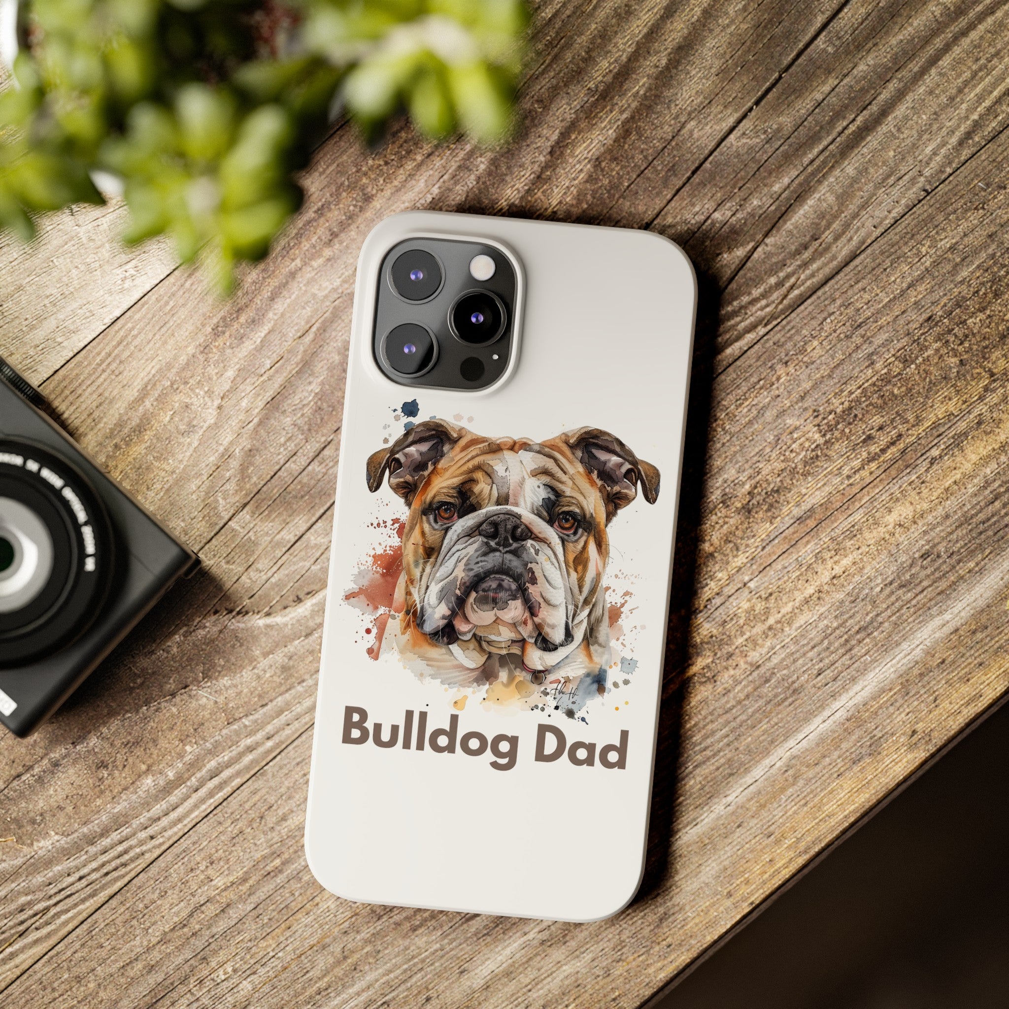 Bulldog iPhone Cases (English/Watercolor)