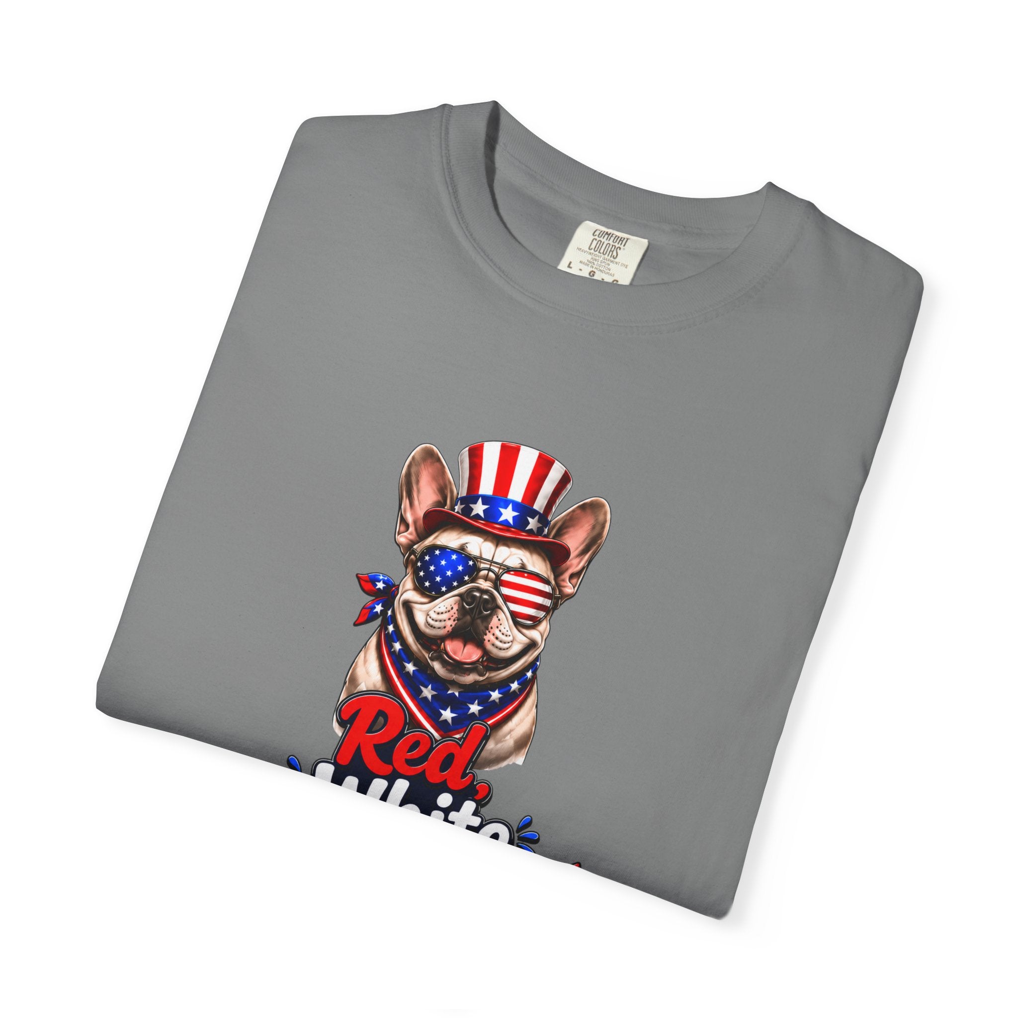 Party Like Its 1776 Bulldog T-Shirt | Patriotic Garment-Dyed Tee (French)