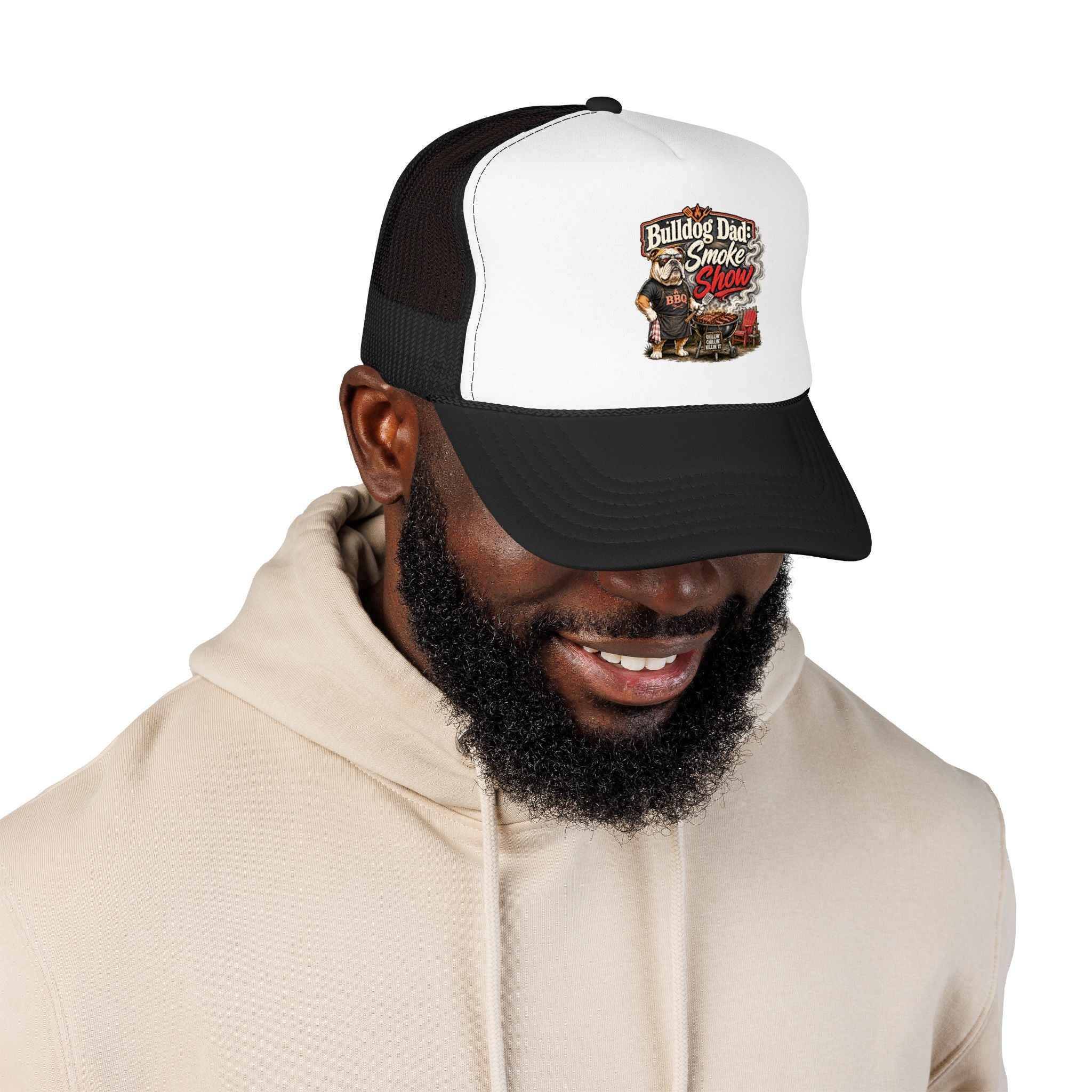 Bulldog Dad: Smoke Show BBQ Grill Trucker Hat (English)