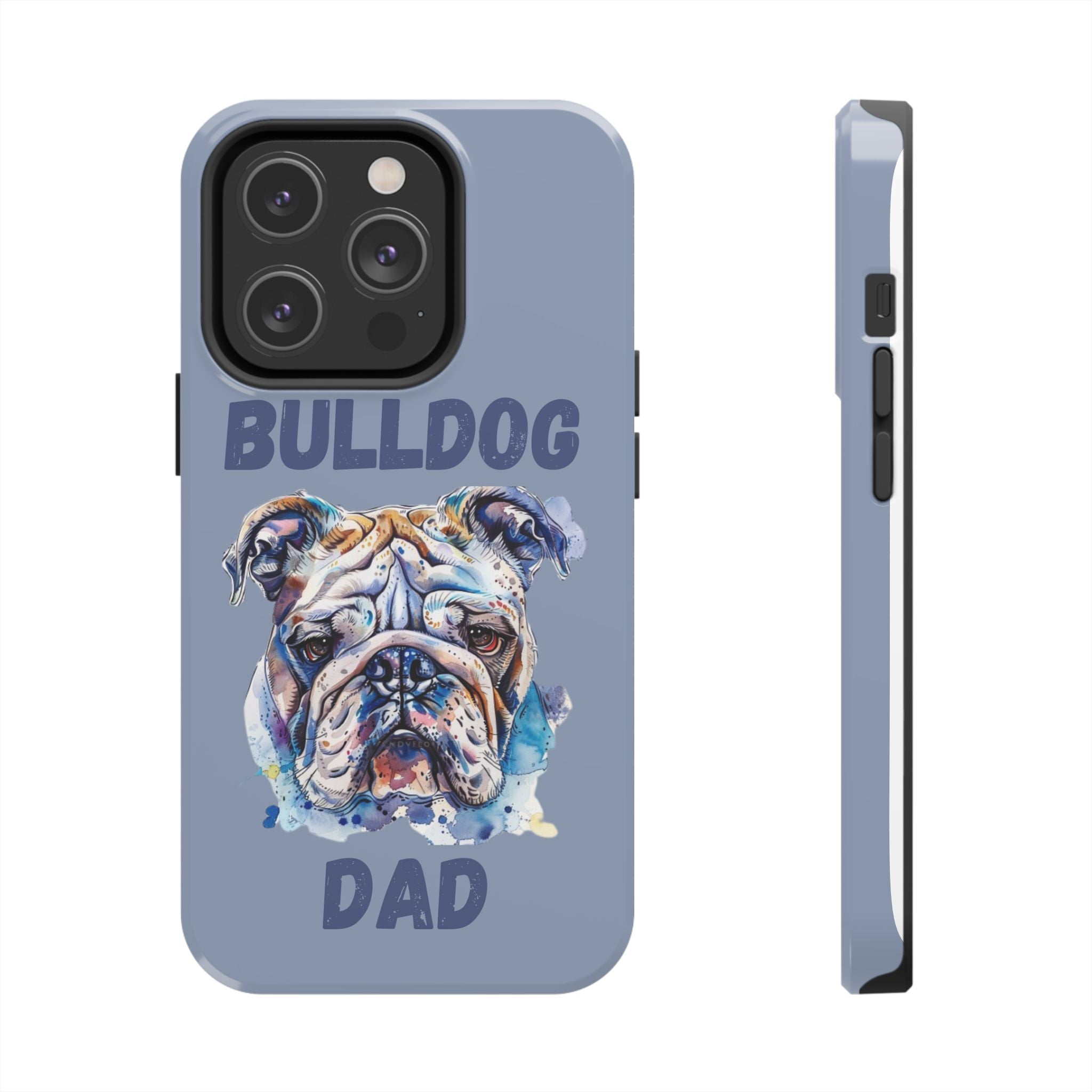 Bulldog Dad iPhone Cases (English/Watercolor) New