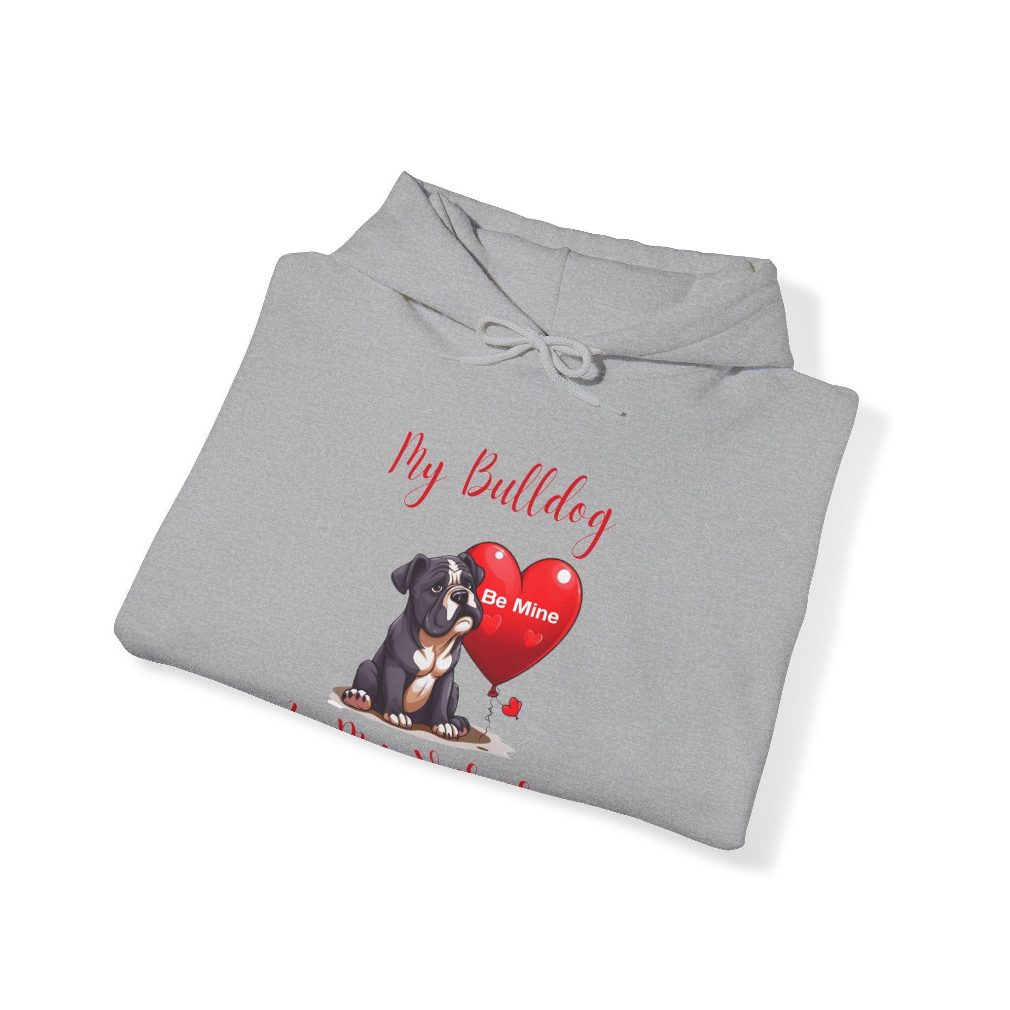 My Bulldog Is My Valentine- Customizable Bulldog Valentine's Day Hoodie from Tipsy Bully (English/Black)