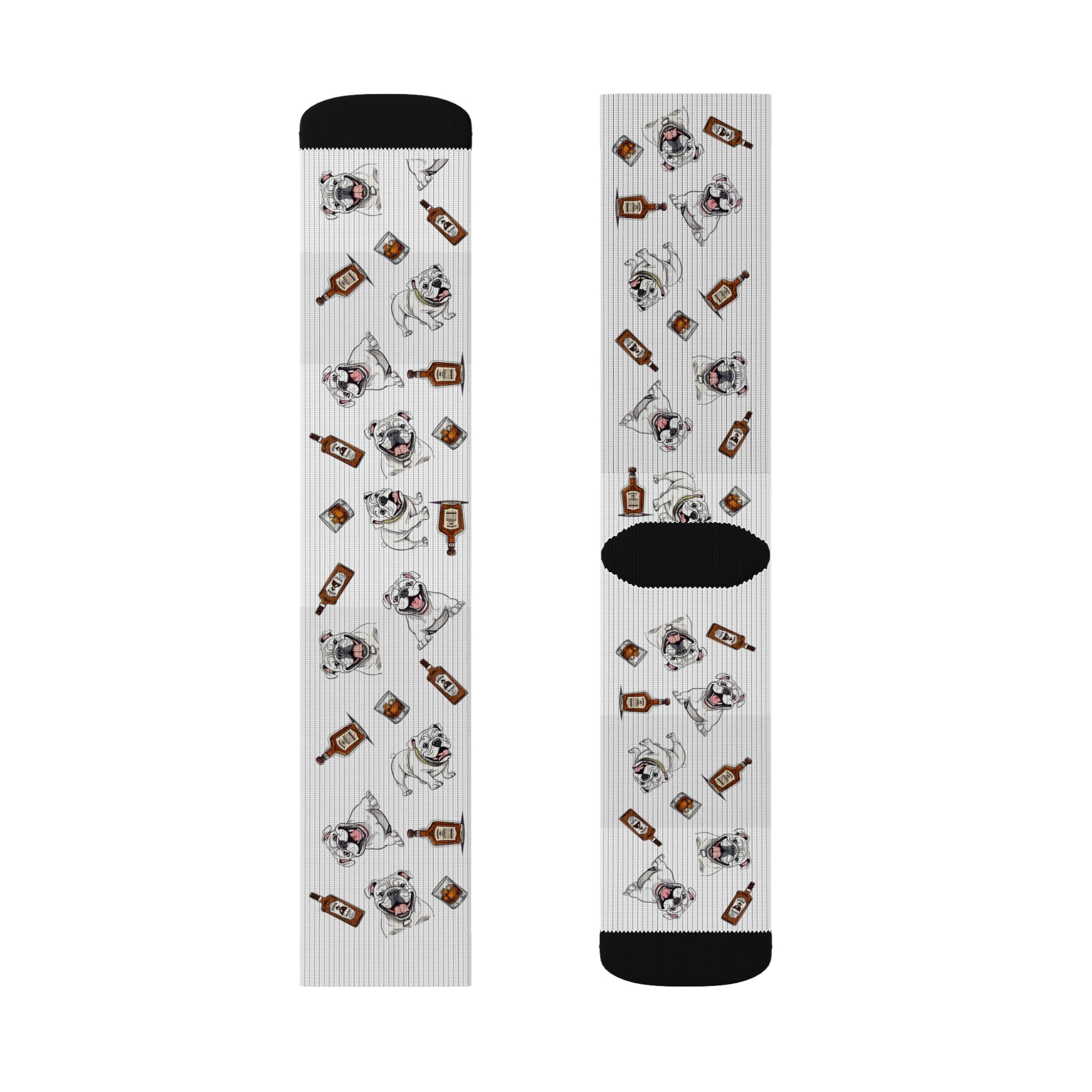 Tipsy Bully Bourbon & Bulldog Socks (English/White)