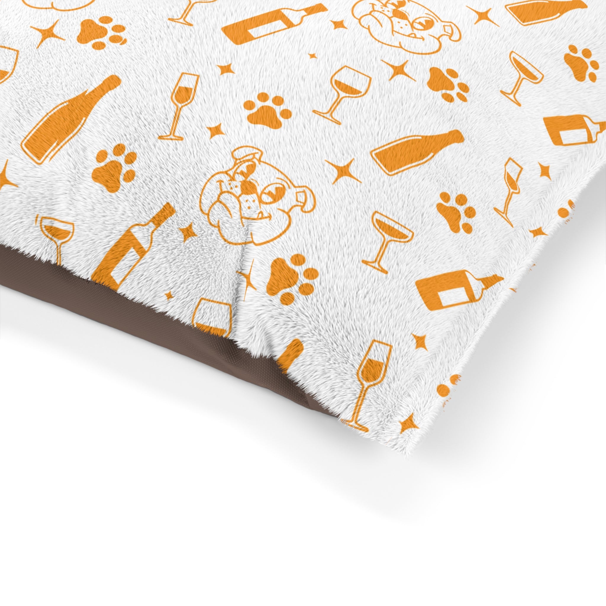 Tipsy Bully Dog Bed: Where Dreams of Wine and Woofs Collide! - Orange