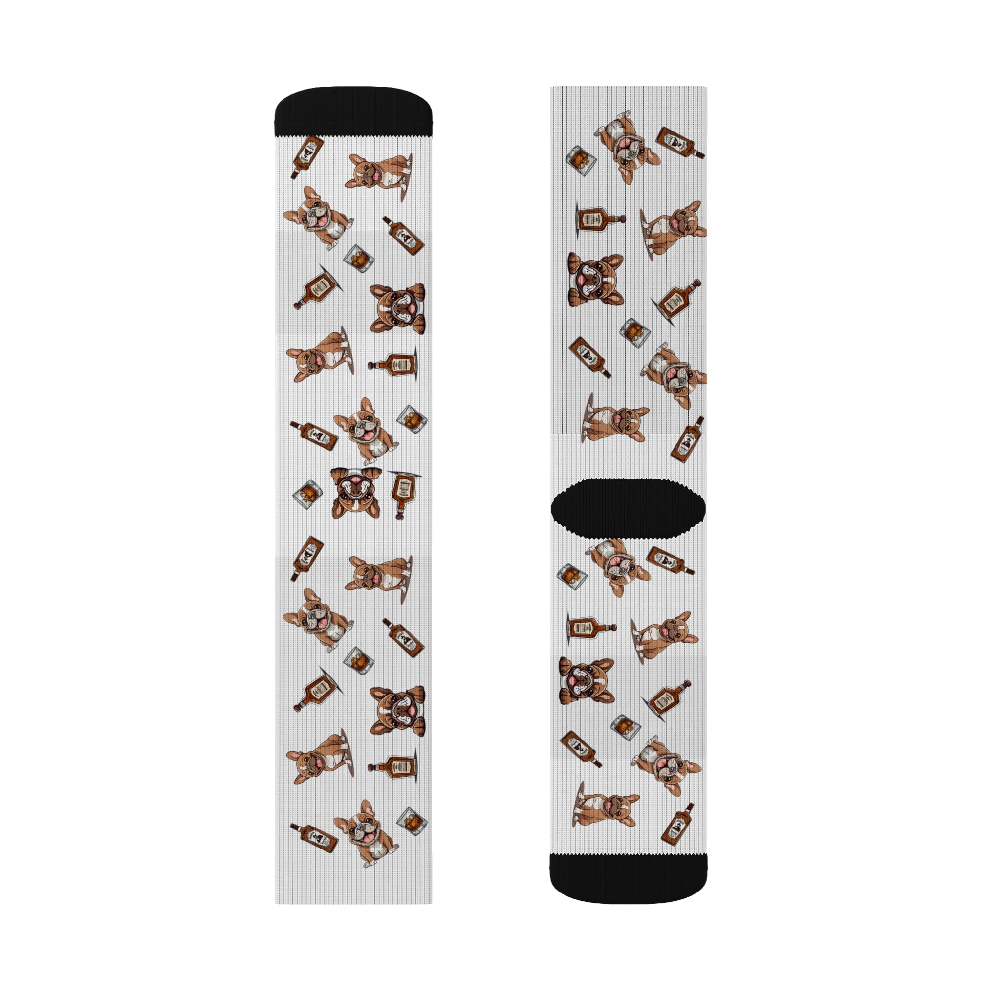 Tipsy Bully Bourbon & Bulldog Socks (French/Brown)